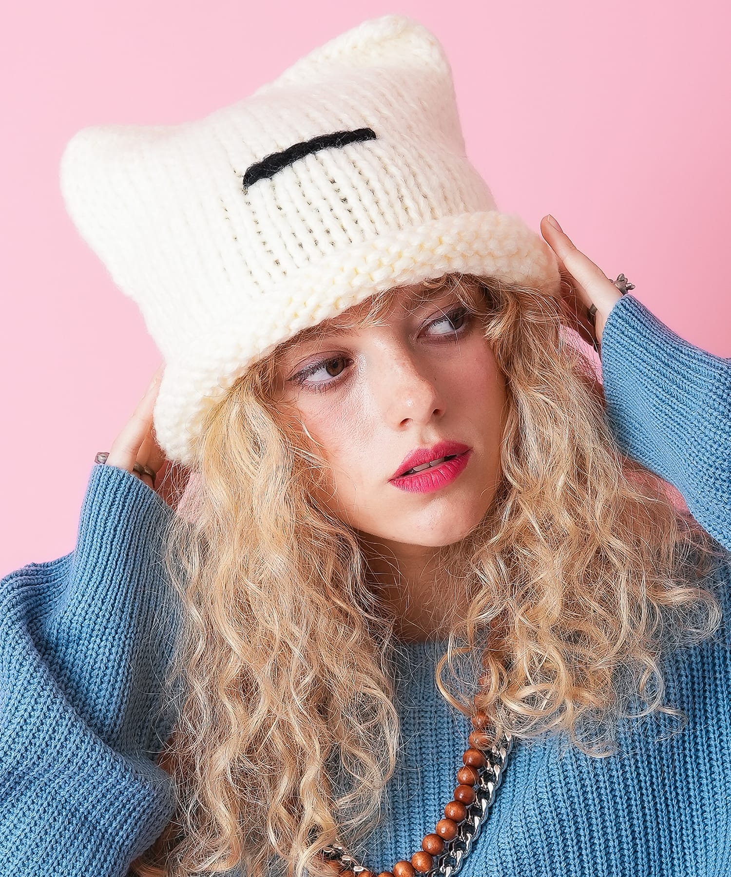 an meets zakka ネコ耳ハットライクニット帽