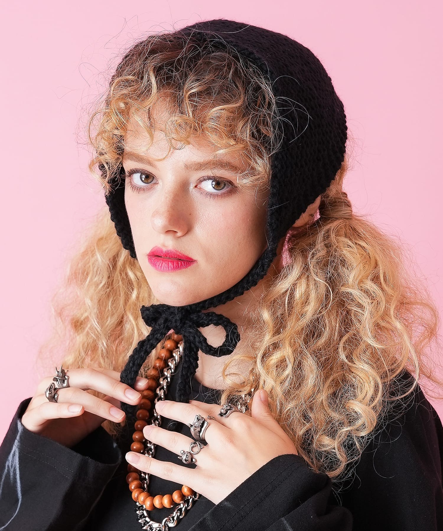 ニットバブーシュカ / レディース 三角巾 ヘアバンド イヤーマフ