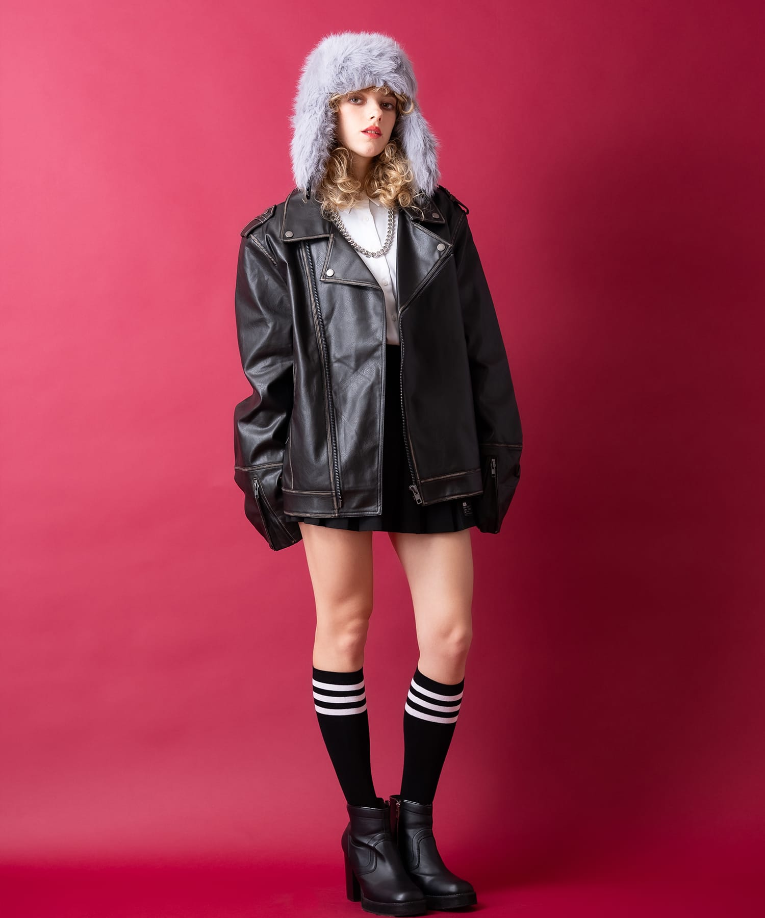 TrueReligionレザーパイロットハットフライトキャップファーnewyor TrueReligionレザーパイロットハットフライトキャップファーnewyor