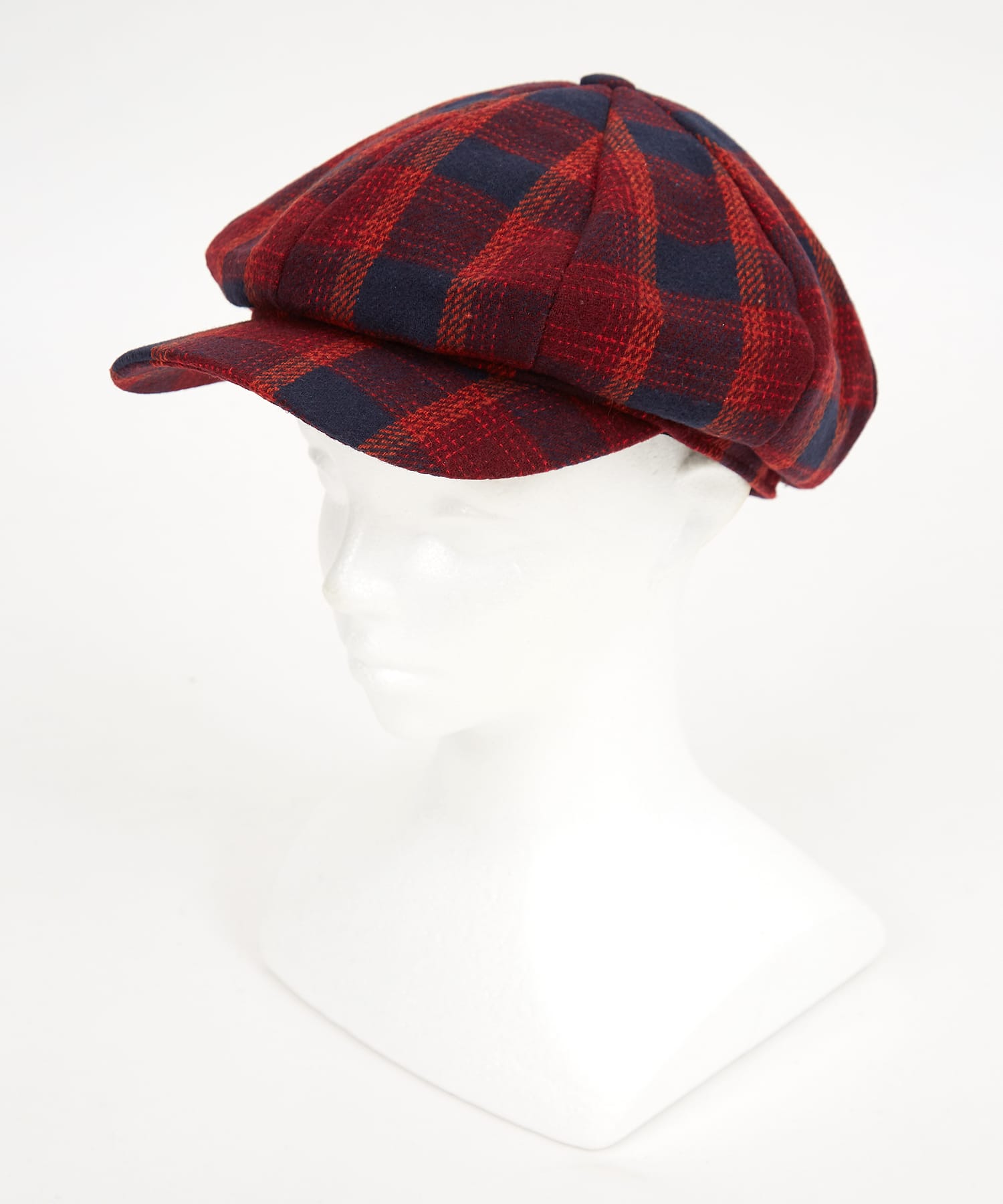 チェック柄ウールキャスケット / メンズ レディース ユニセックス 帽子