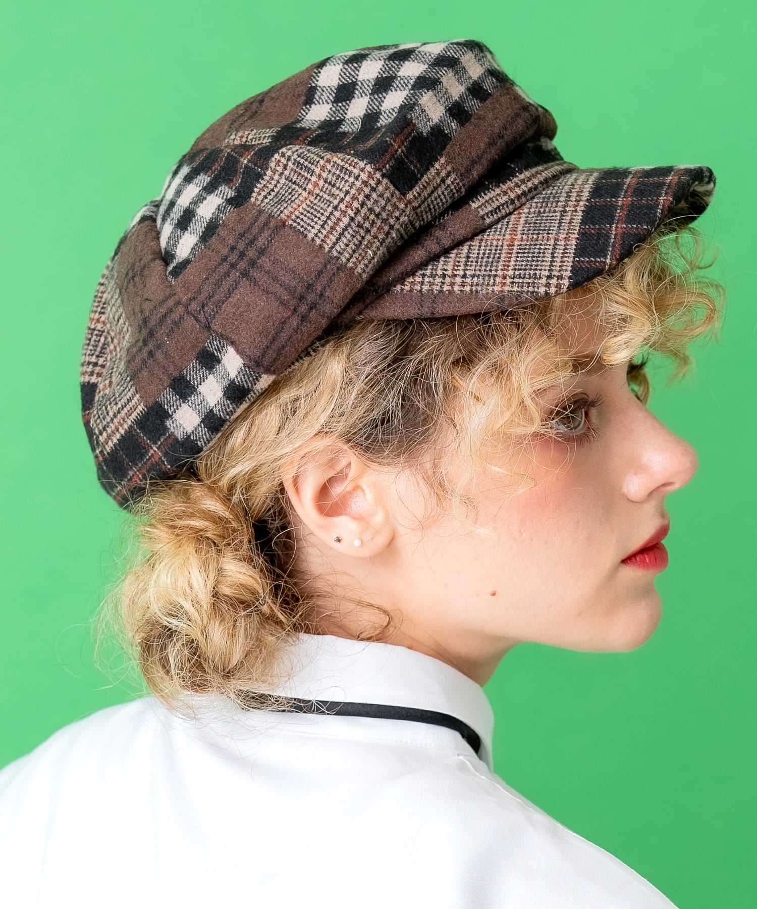 ランダムチェックパッチワークキャスケット / メンズ レディース ユニ