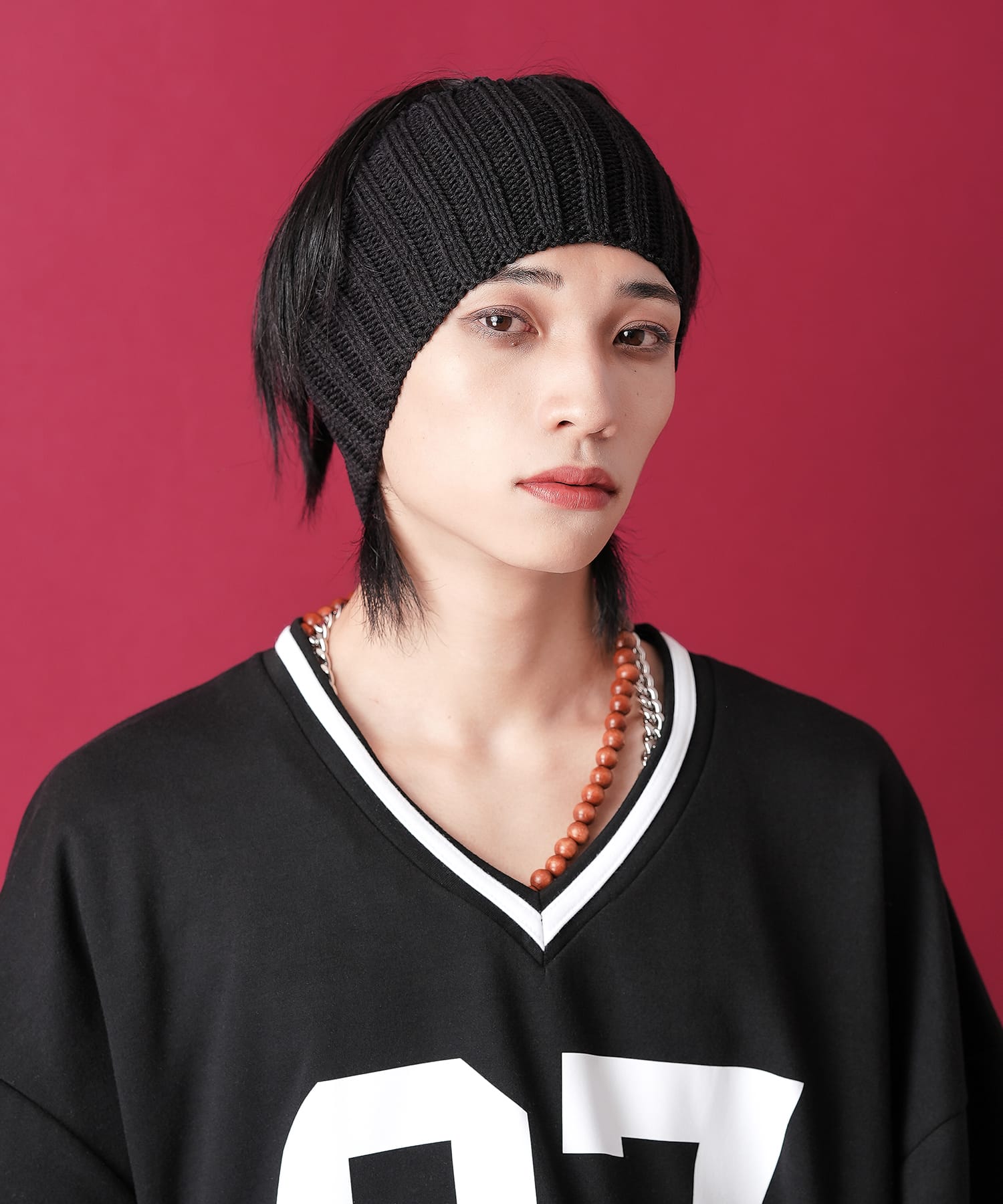 リブ編みニットワイドヘアバンド / レディース メンズ ユニセックス