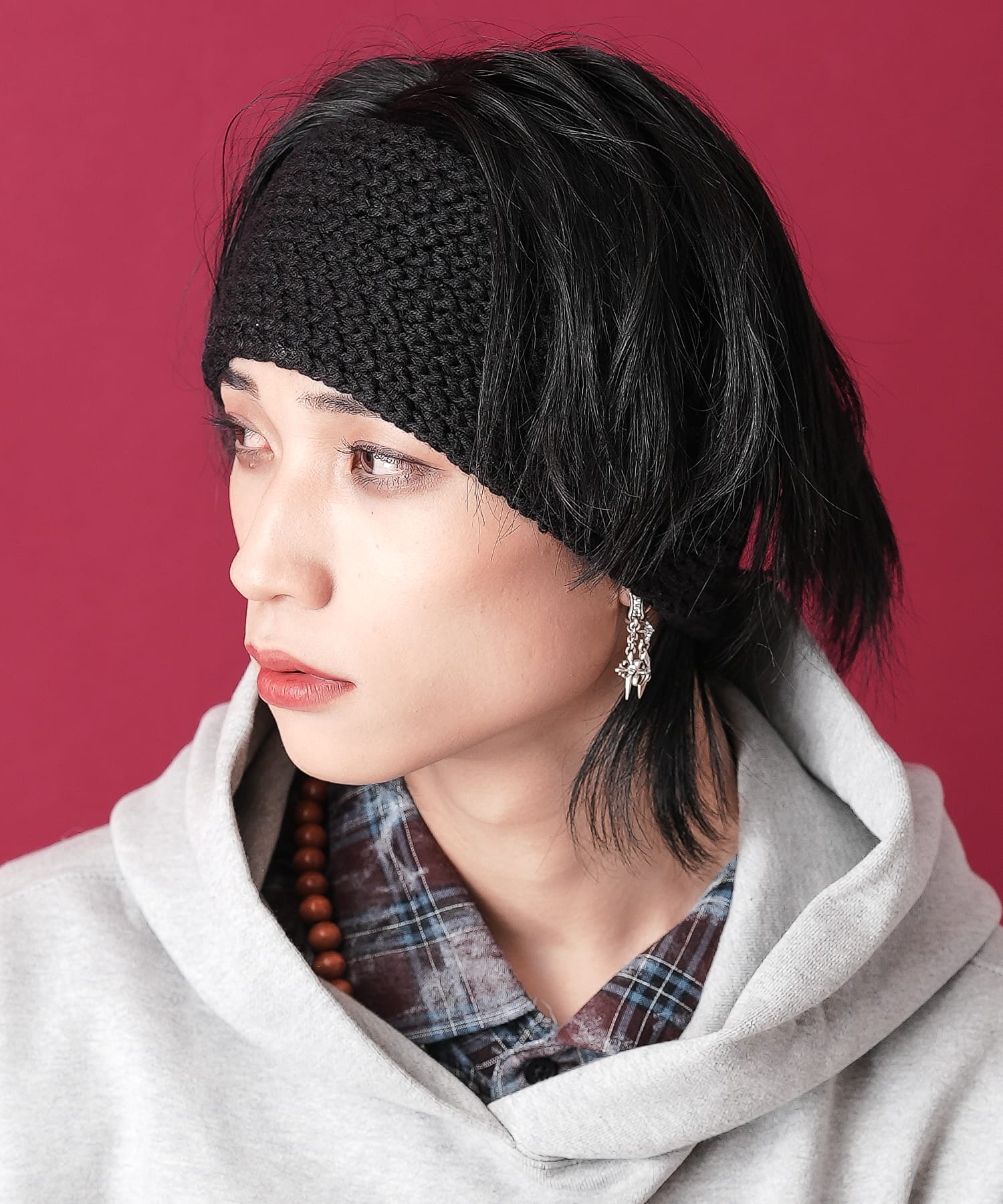 メリヤス編みニットヘアバンド / レディース メンズ ユニセックス