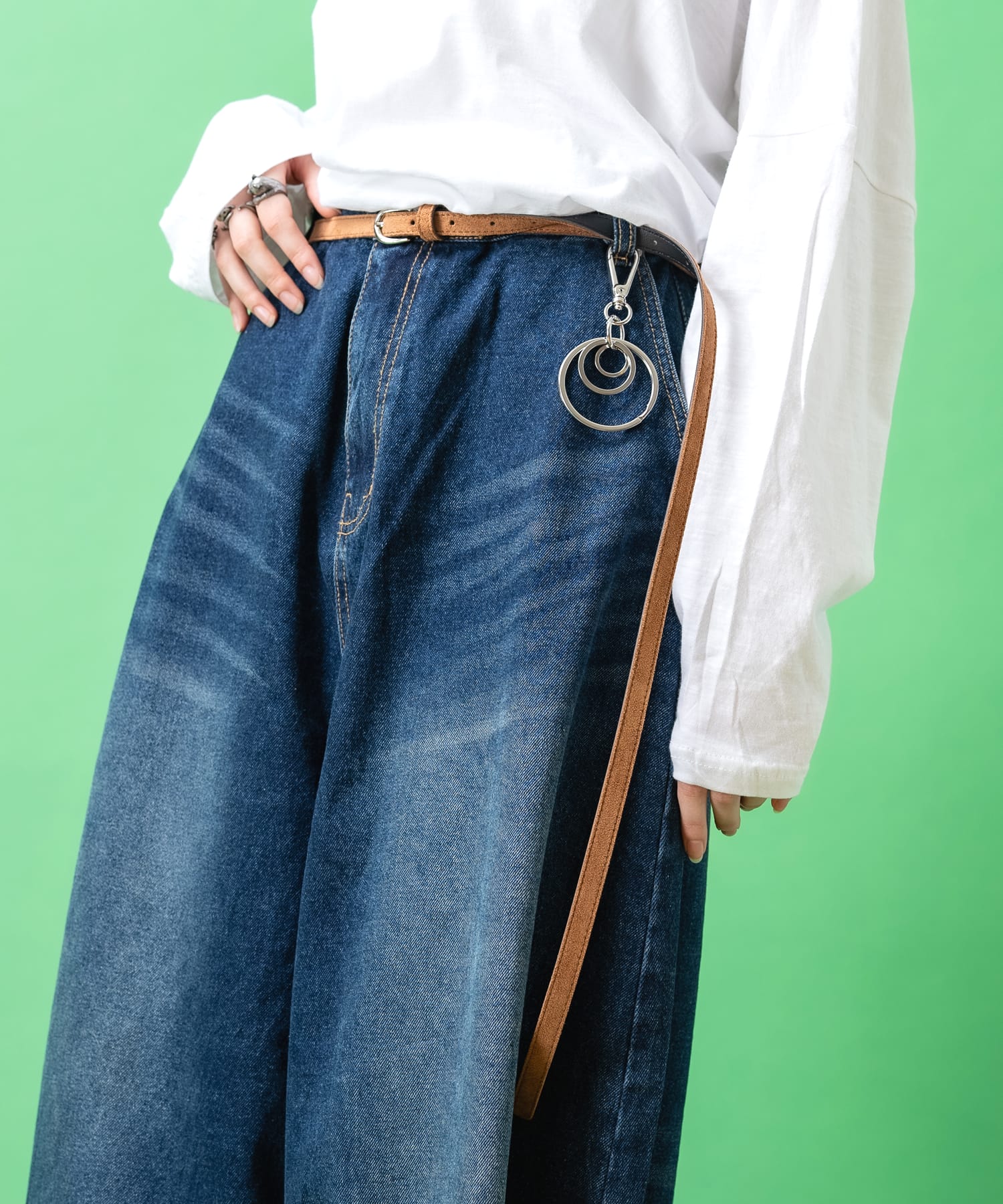 an meets zakka スエードナローロングベルト