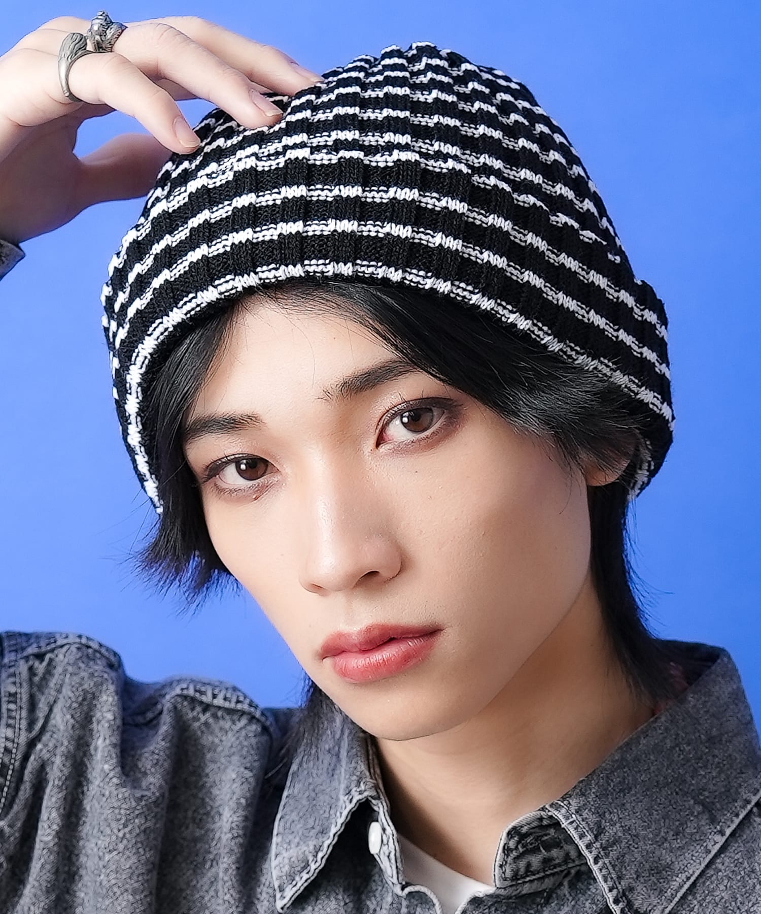 an meets zakka ボーダーニット帽