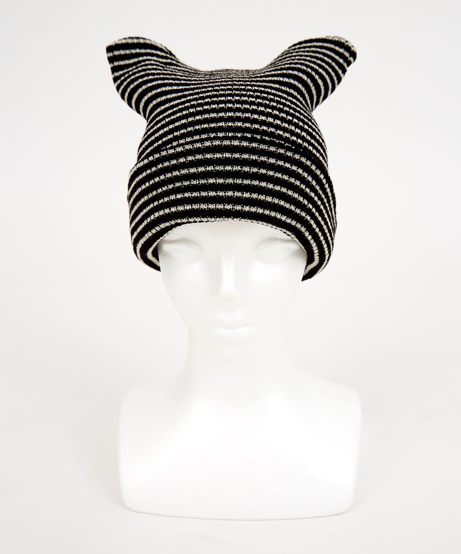 ネコ耳ボーダーニットニットキャップ / メンズ レディース ユニ