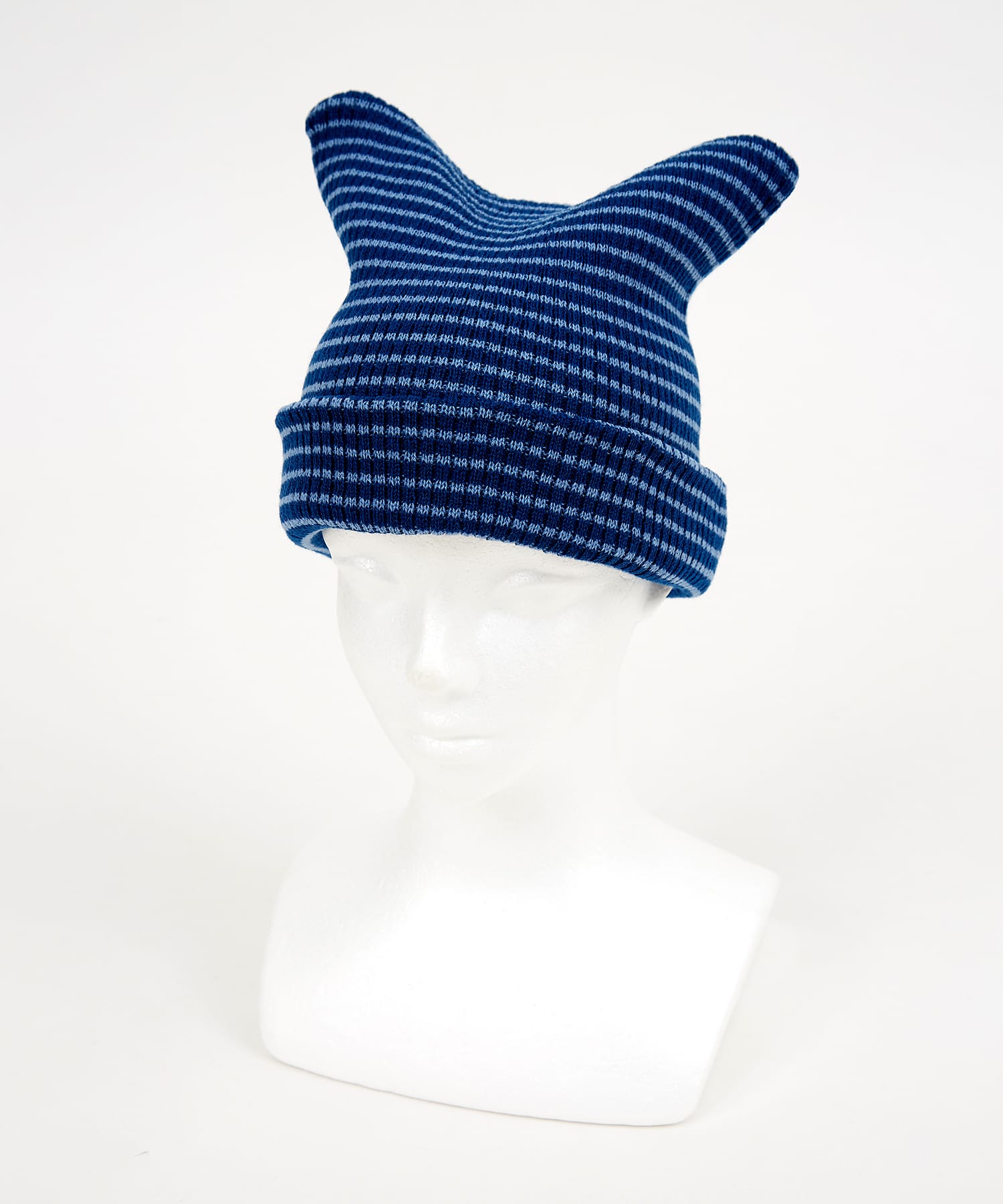 ネコ耳ボーダーニットニットキャップ / メンズ レディース ユニ