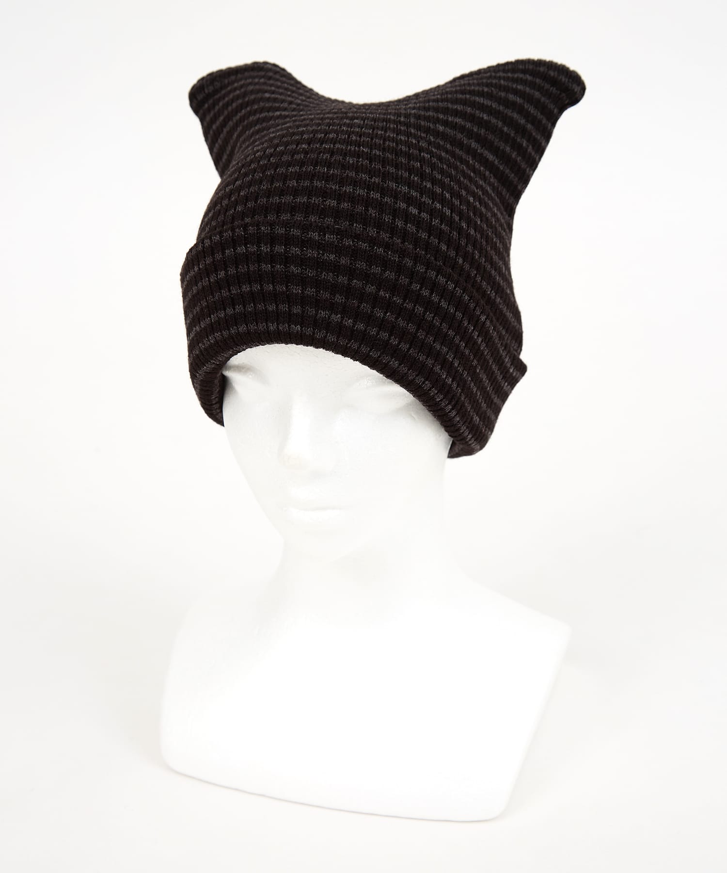 ネコ耳ボーダーニットニットキャップ / メンズ レディース ユニ