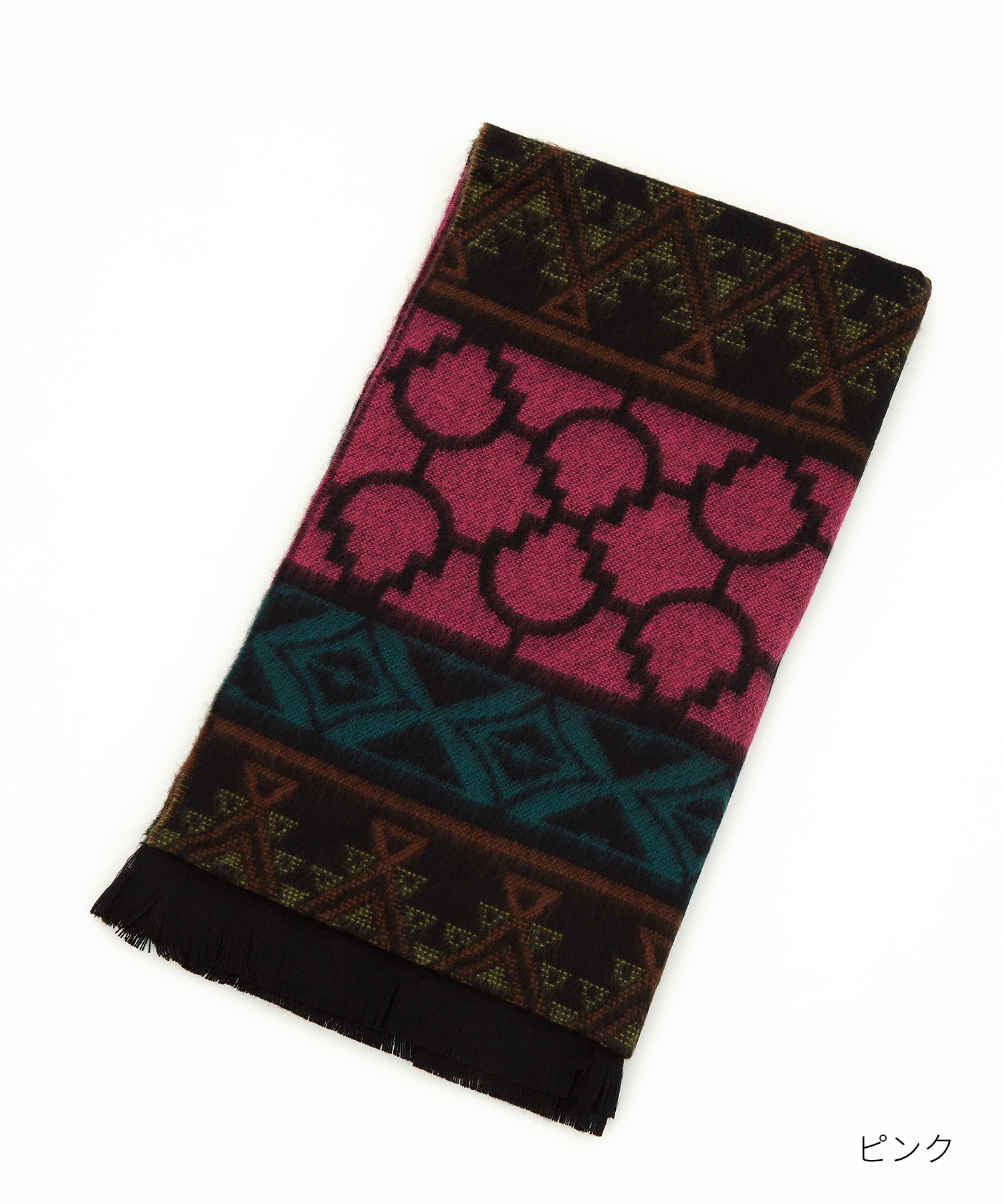 ネイティブ柄ファータッチマフラー / メンズ レディース ユニセックス