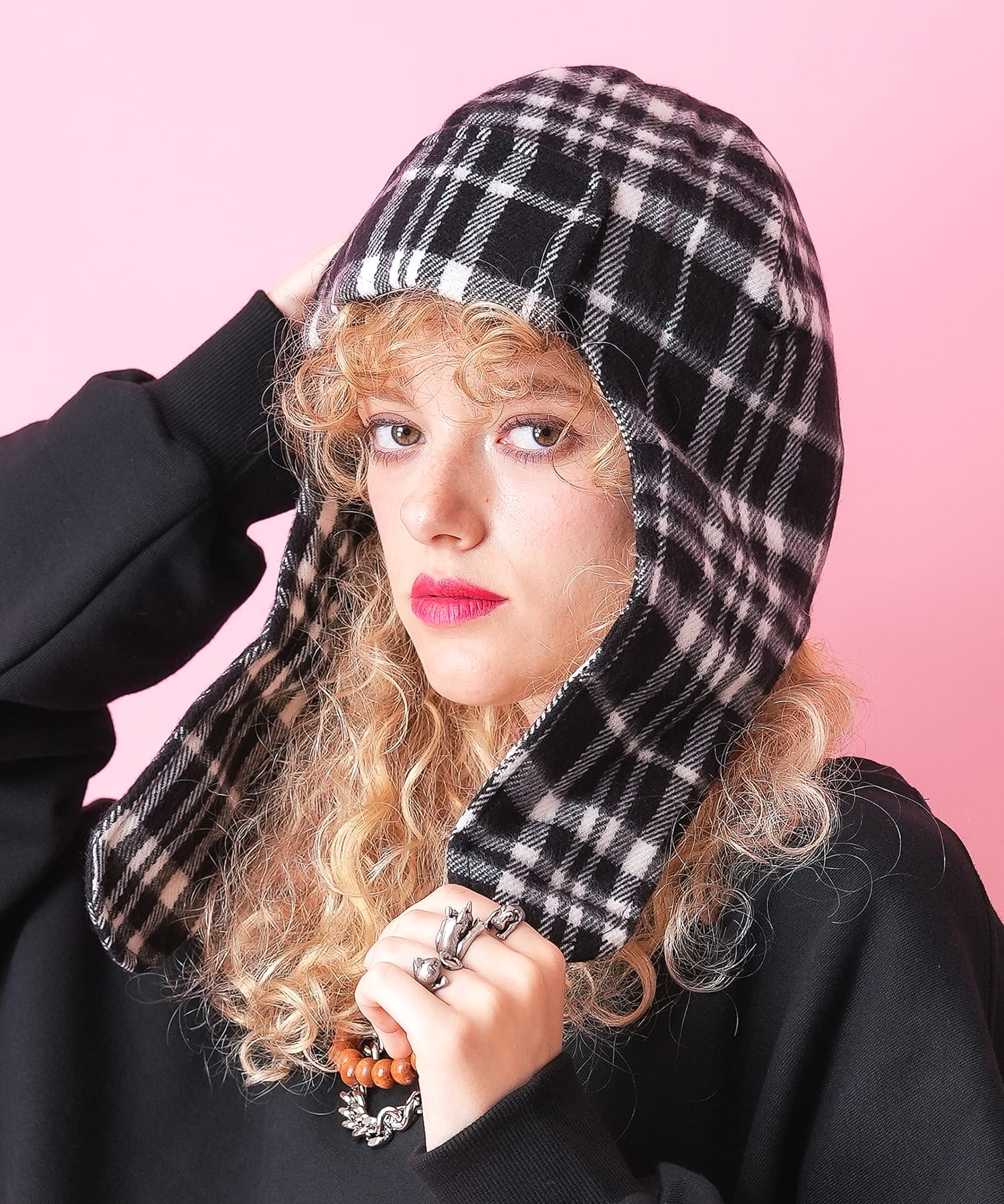 モモ様　CHANEL フライト帽　フライトキャップ　ハット チェック柄フライトキャップ / メンズ レディース ユニセックス