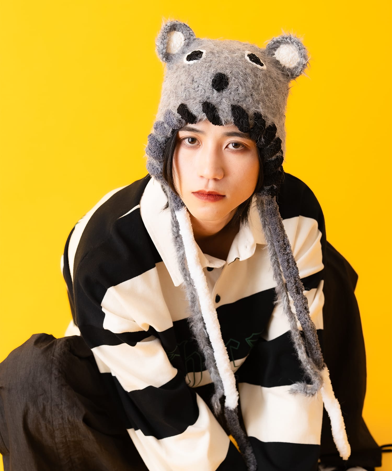 帽子 andwang fluffy cat knit hat 帽子 andwang Fluffy cat knit hat Fluffy cat knit hat