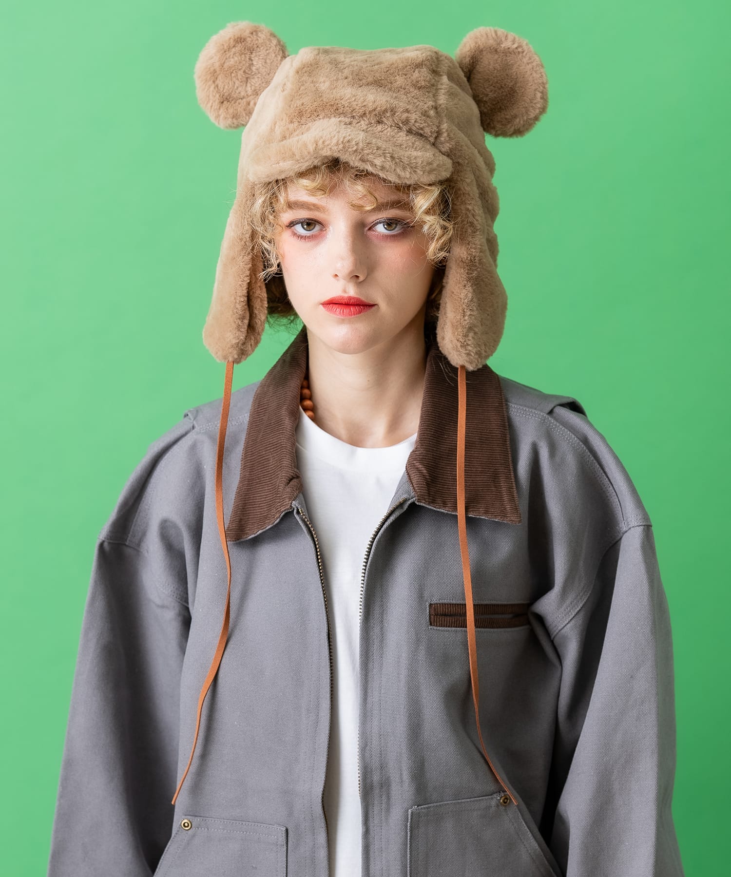 クマ耳イヤーフラップファーフード / レディース メンズ ユニ