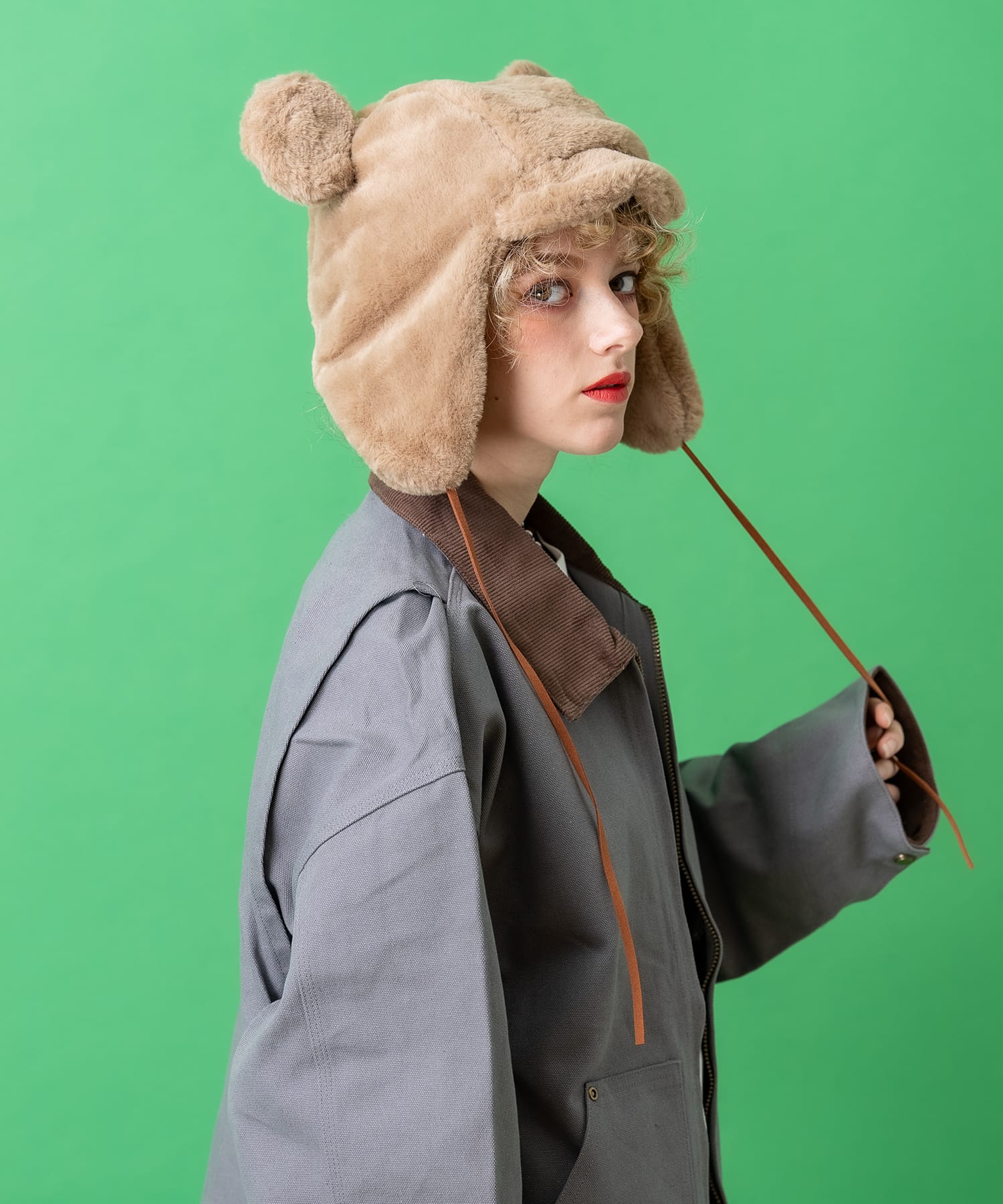 クマ耳イヤーフラップファーフード / レディース メンズ ユニセックス