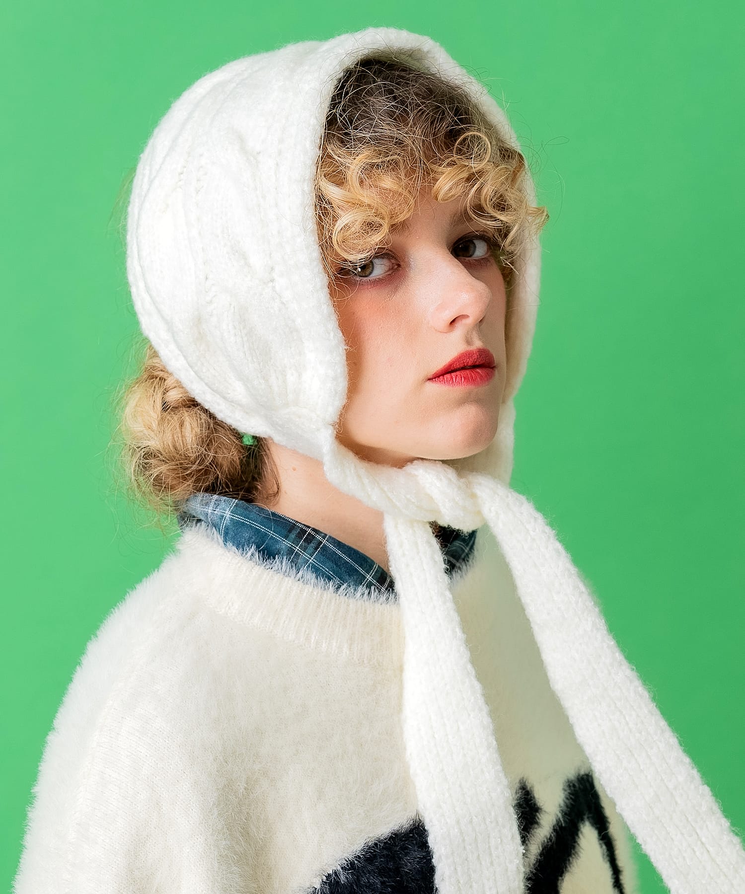 an meets zakka ケーブルニットイヤーマフ