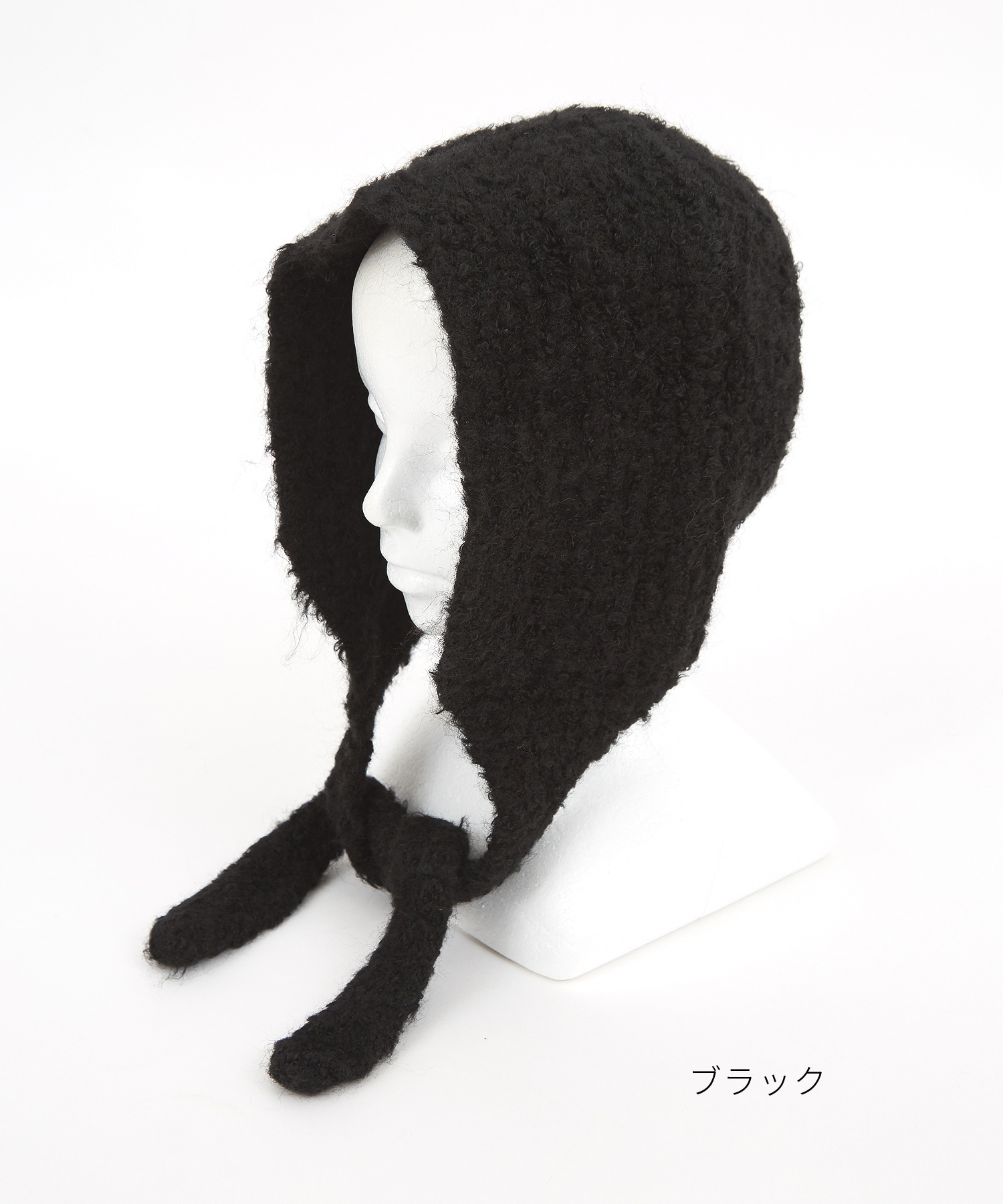モコモコ起毛ニットフード帽 / メンズ レディース ユニセックス 帽子