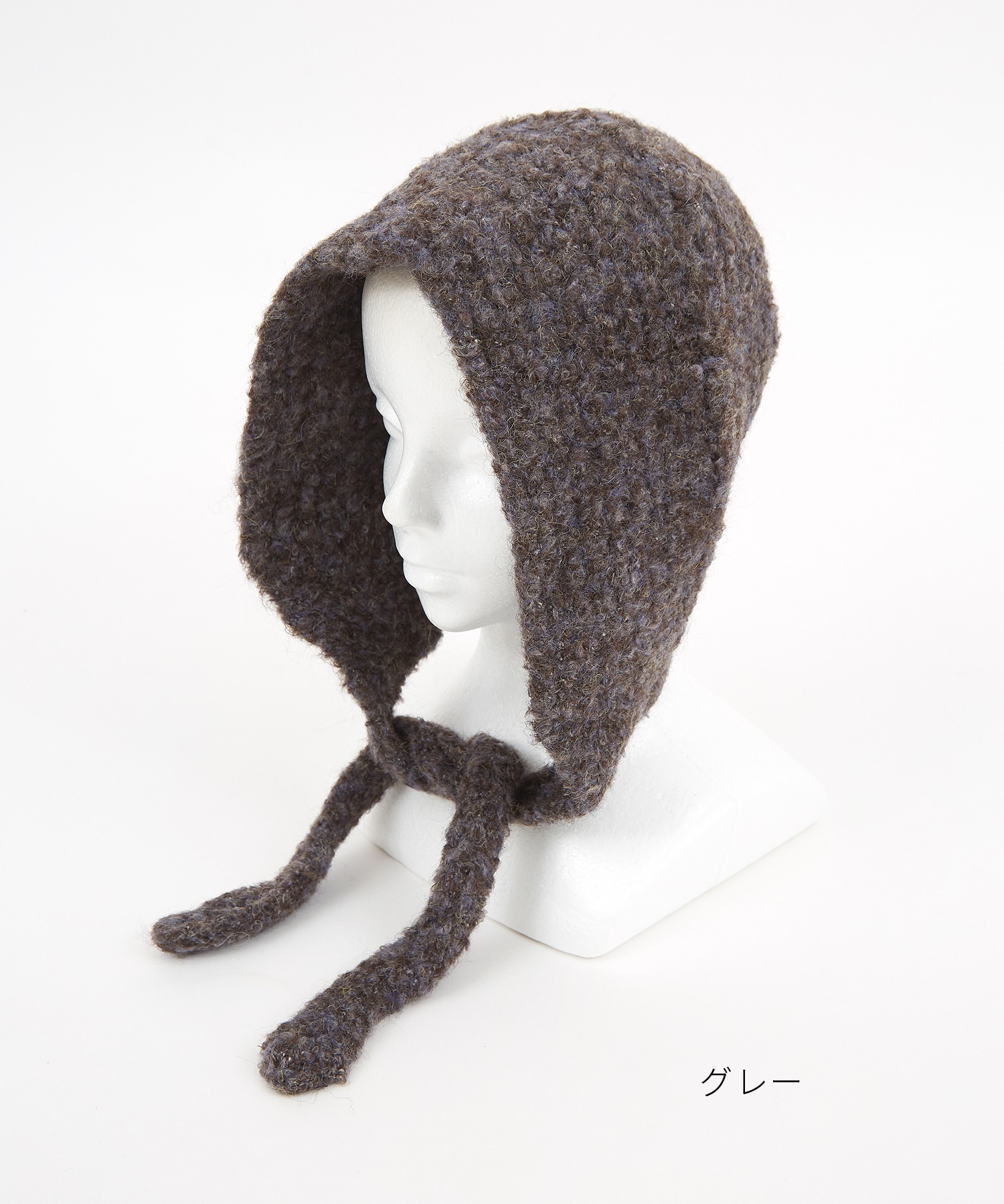 モコモコ起毛ニットフード帽 / メンズ レディース ユニセックス 帽子