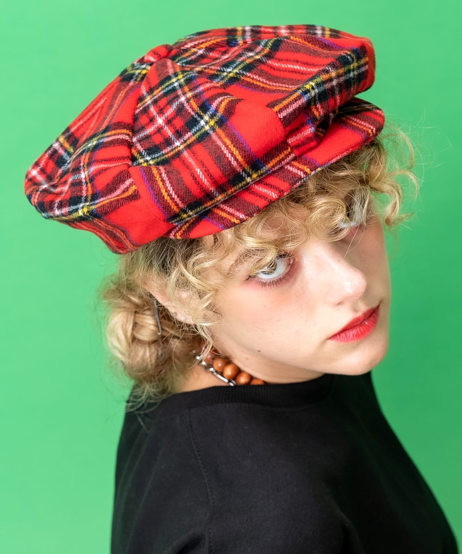 an meets zakka チェック柄ウールハット チェック柄キャスケット ウール100% an meets zakka チェック ウール チェック柄 キャスケット