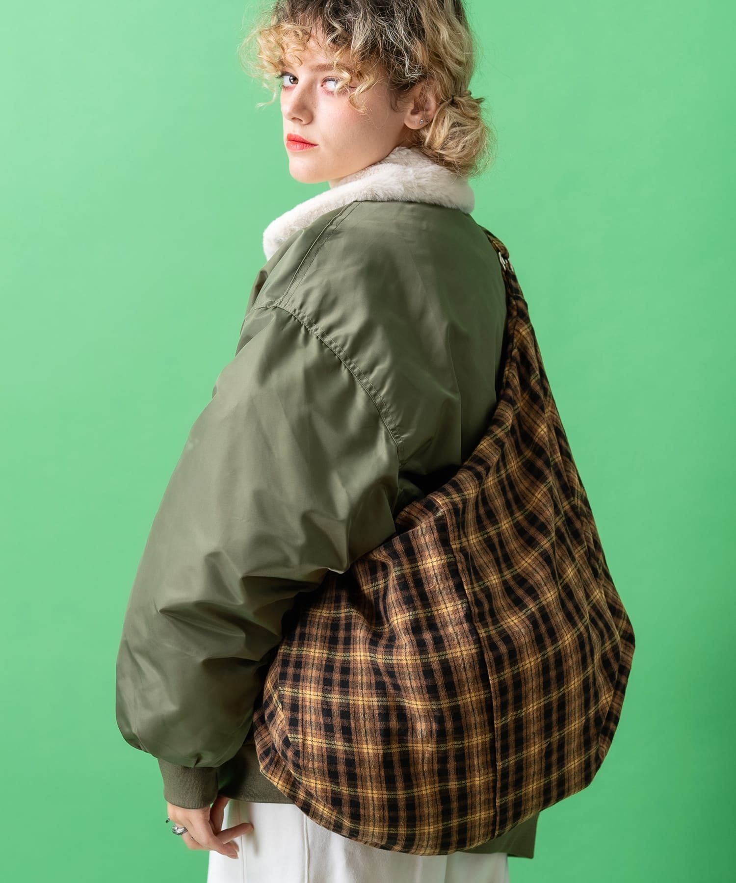 【期間限定 5％OFF】 an meets zakka チェック柄ネル３WAYバッグ