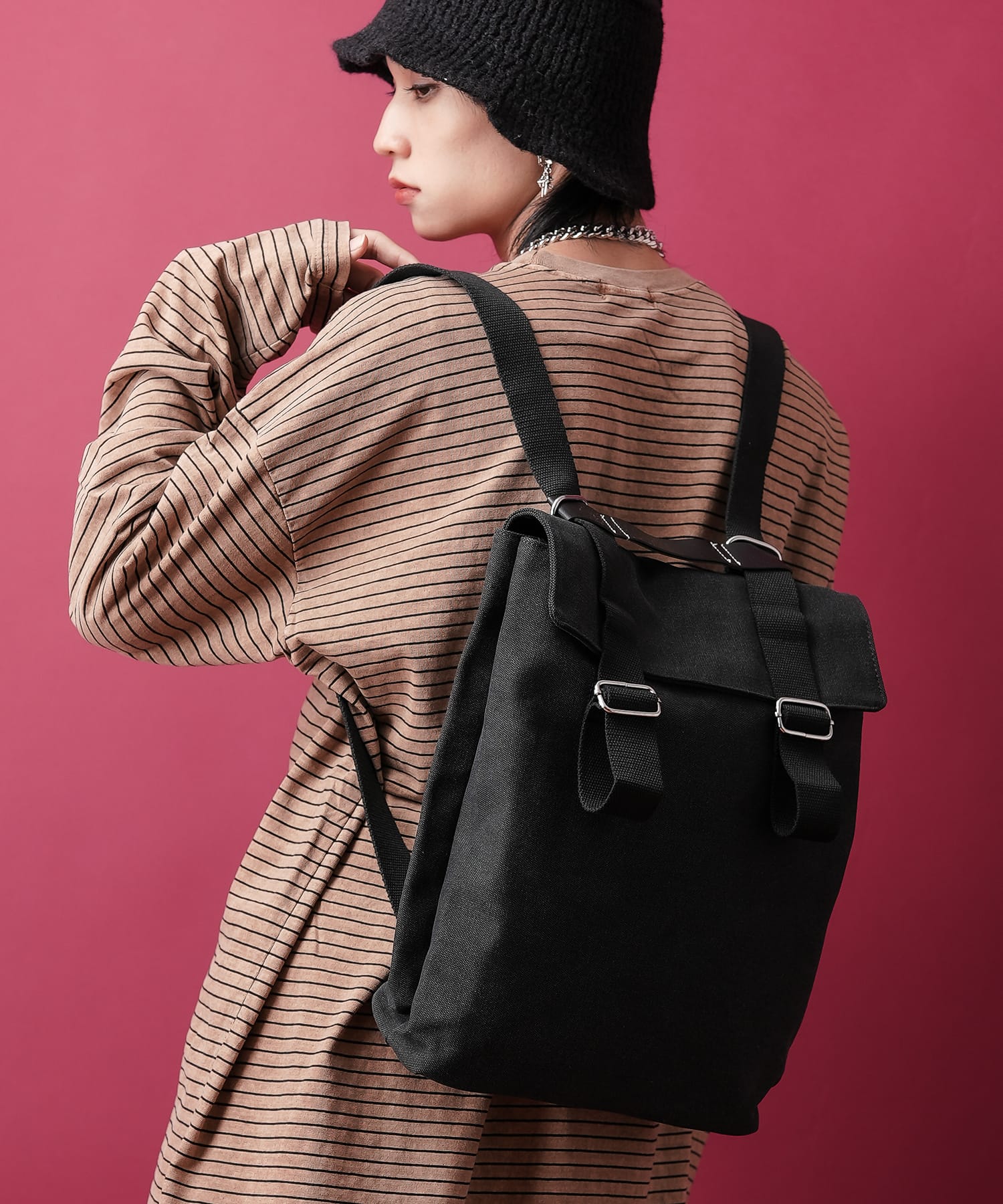 【期間限定 5％OFF】 an meets zakka フラップコットンキャンバスリュック