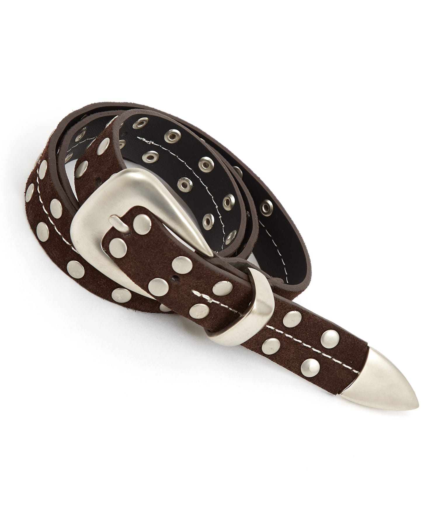 ダブルボールスタッズスウェードベルト / レディース メンズ ユニ