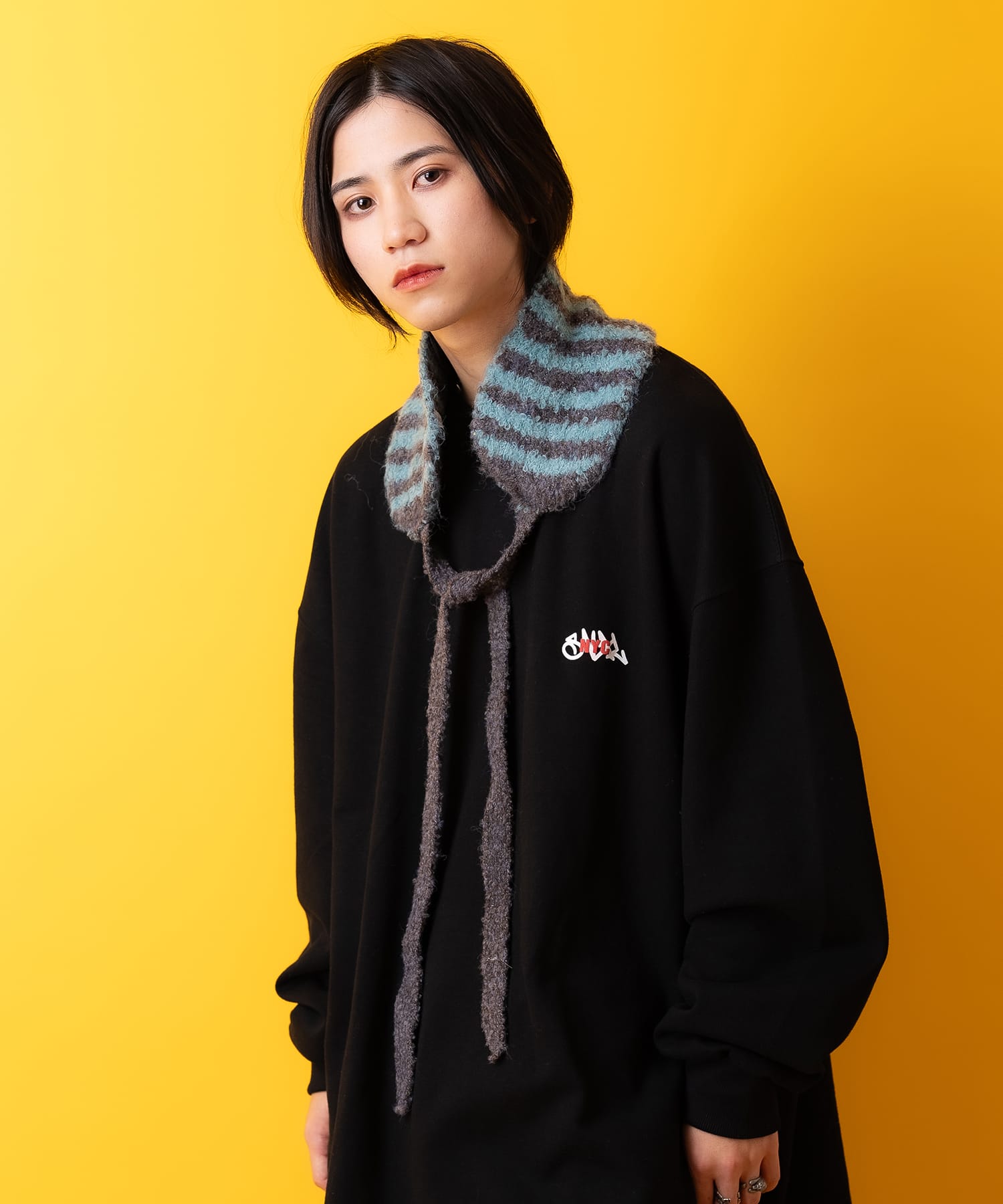 ボーダーファーニットイヤーマフ / 耳当て レディース メンズ