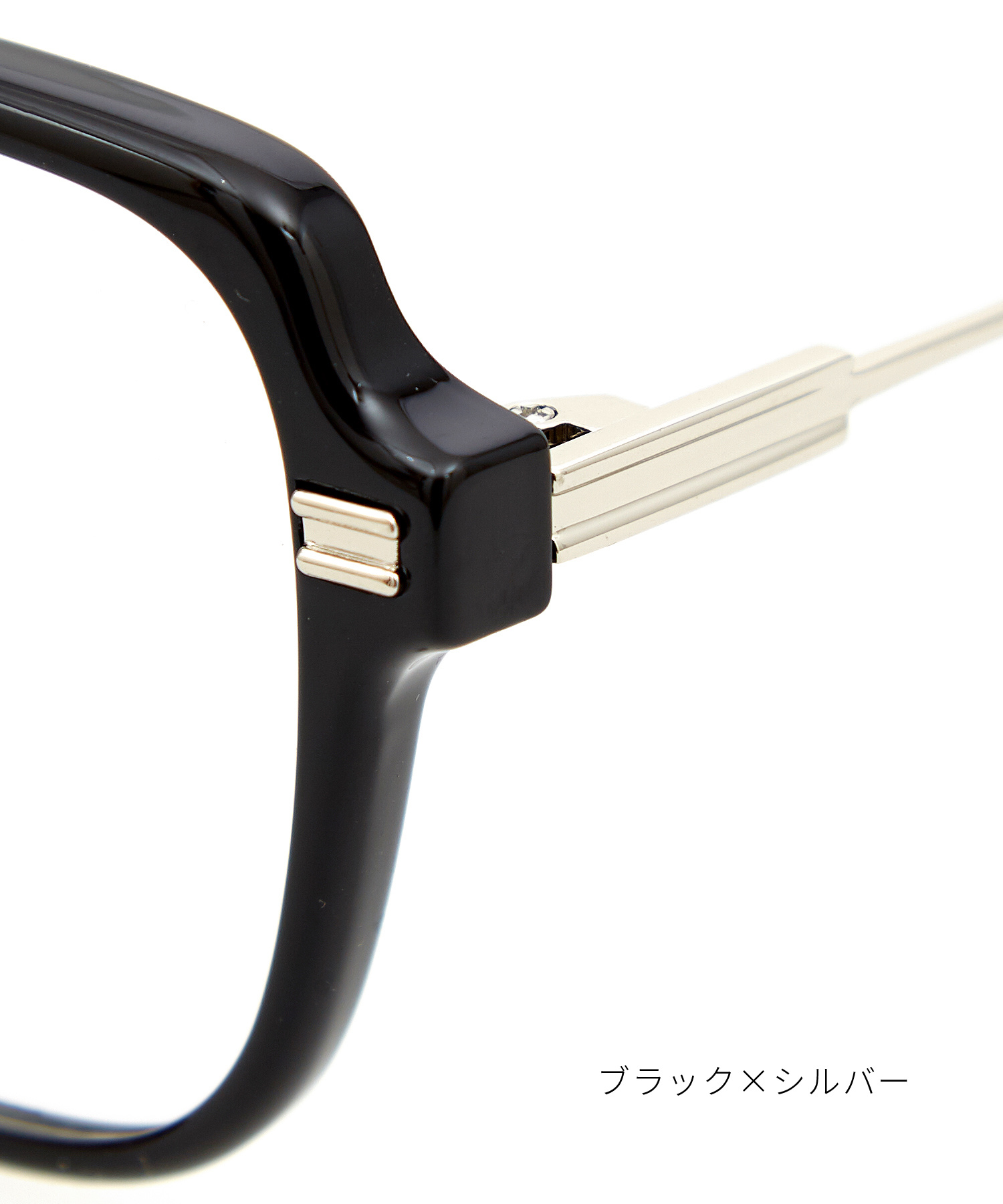 メタルテンプルビッグスクエアメガネ / 伊達眼鏡 レトロ メンズ