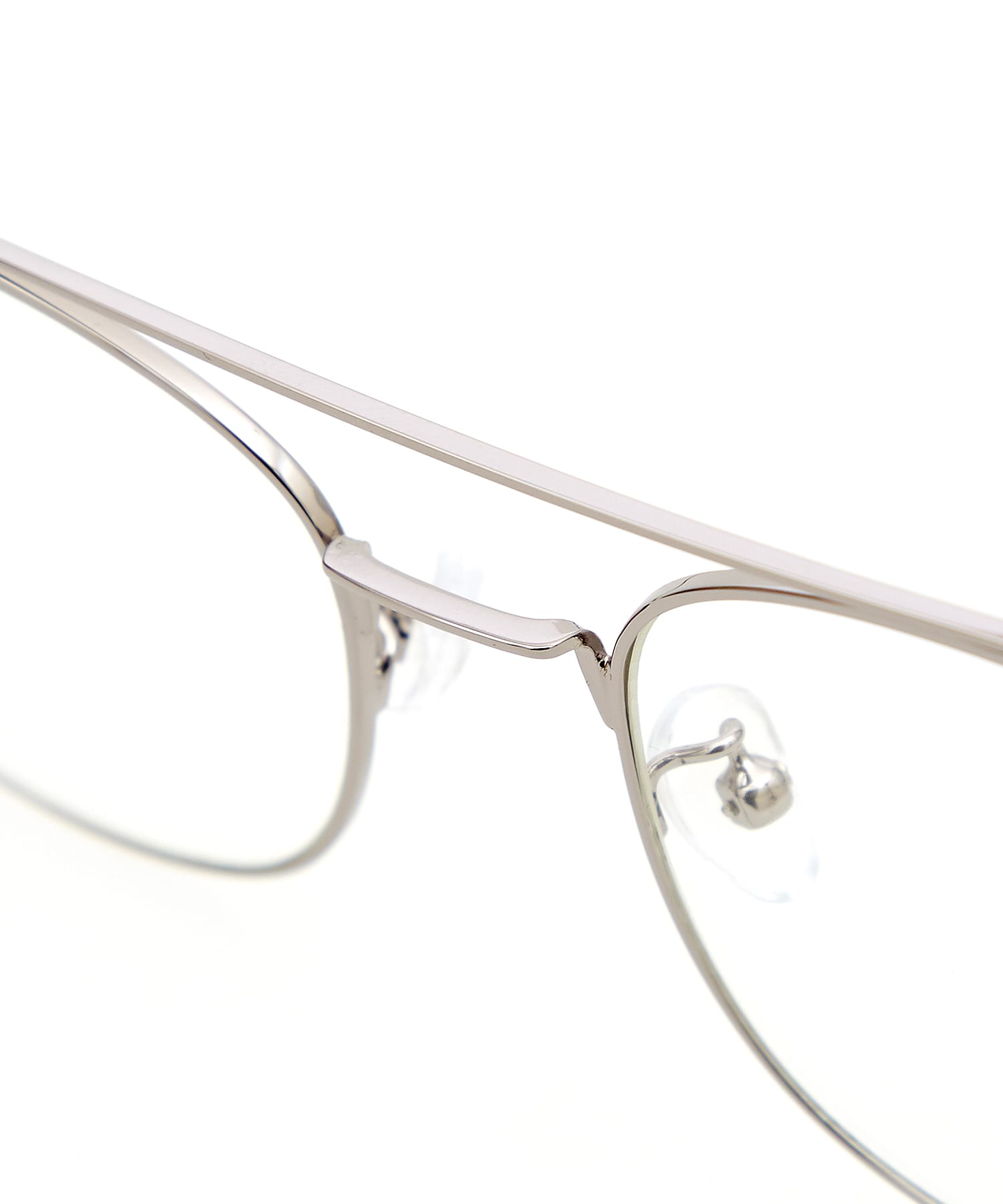 ツーブリッジレトロメガネ / クリアレンズ メンズ レディース ユニ