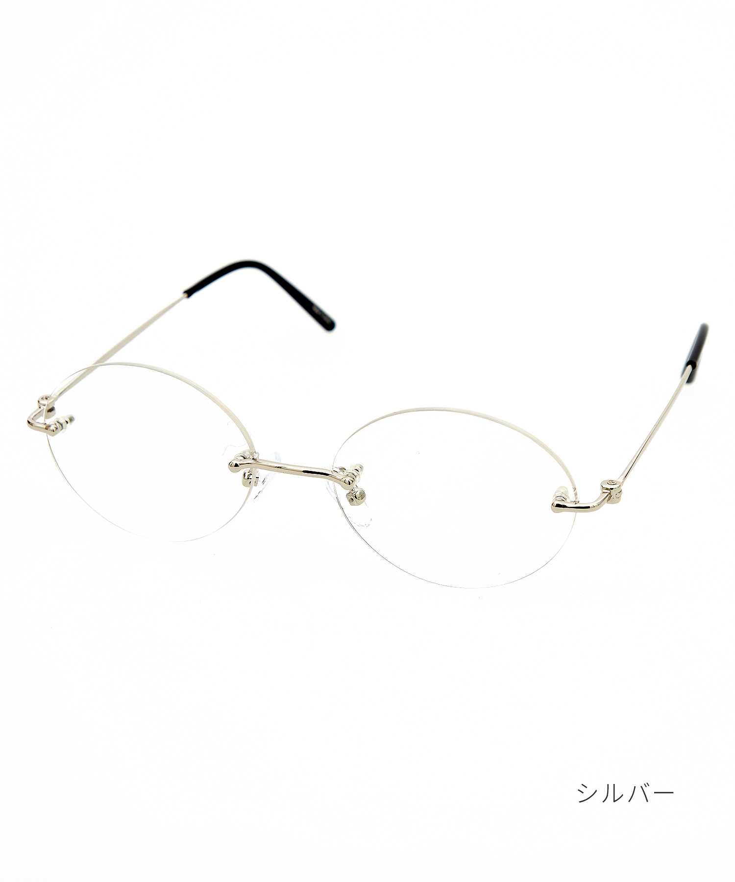 リムレスメガネおしゃれ 横長 メガネ R M Rimless リムレス メタル 