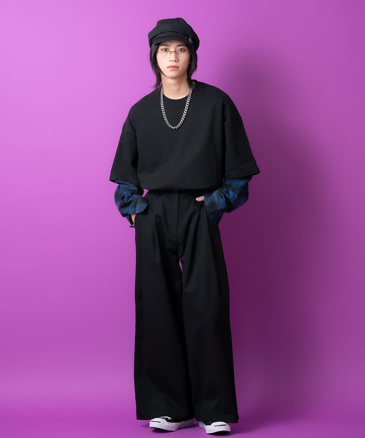 リムレススクエアメガネ / 伊達眼鏡 メンズ レディース ユニ