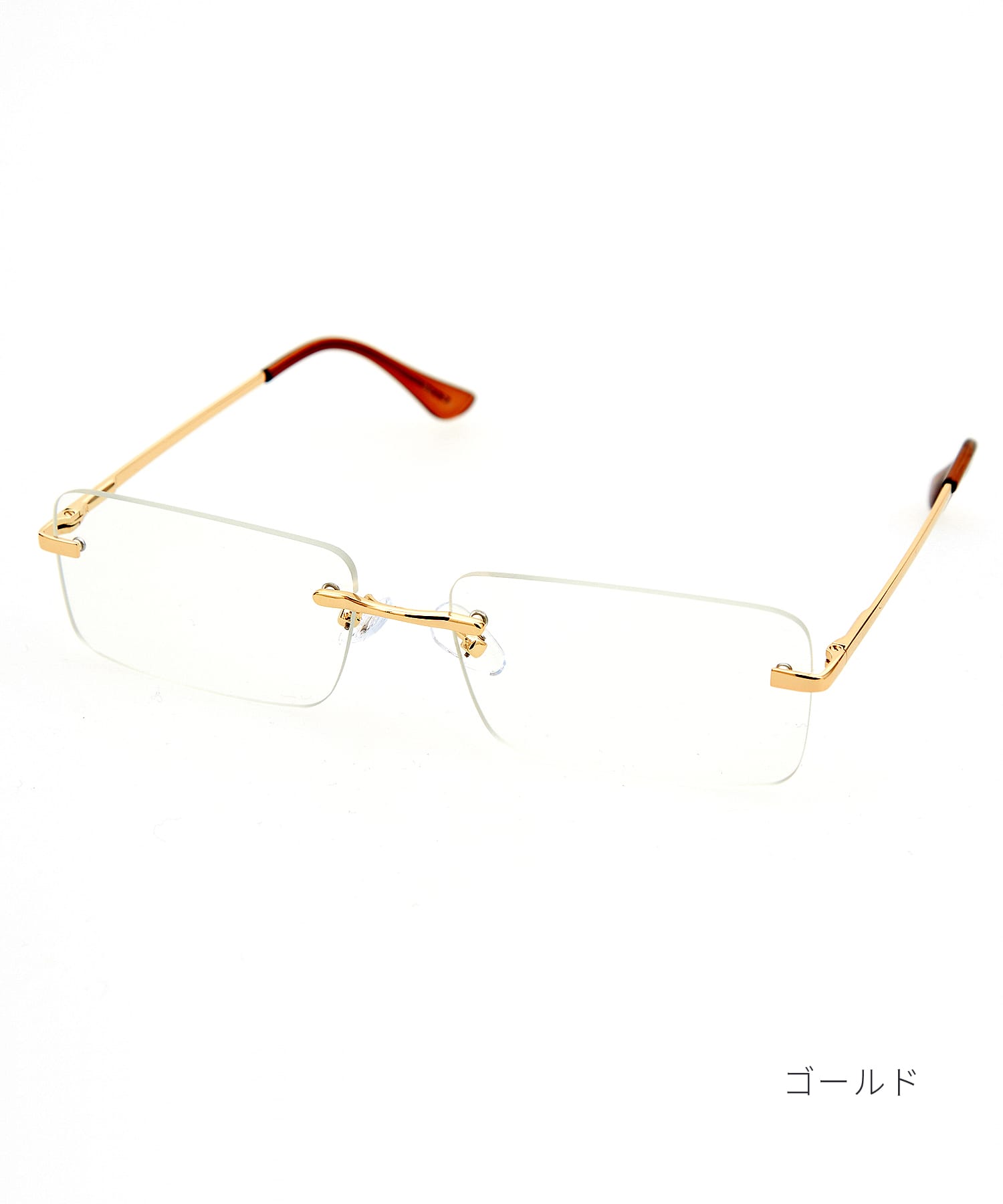 リムレススクエアメガネ / 伊達眼鏡 メンズ レディース ユニセックス 