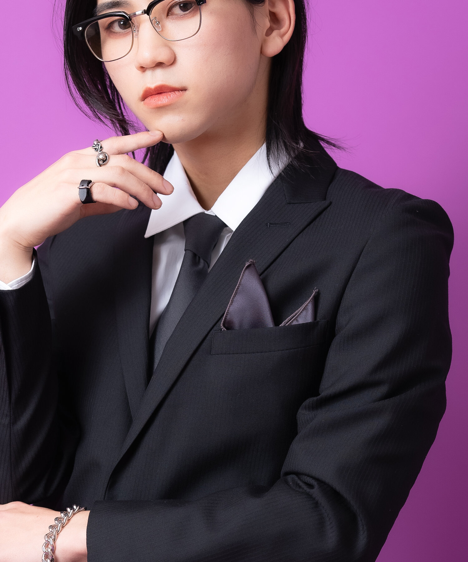 ポケットチーフ / メンズ レディース ユニセックス サテン シンプル