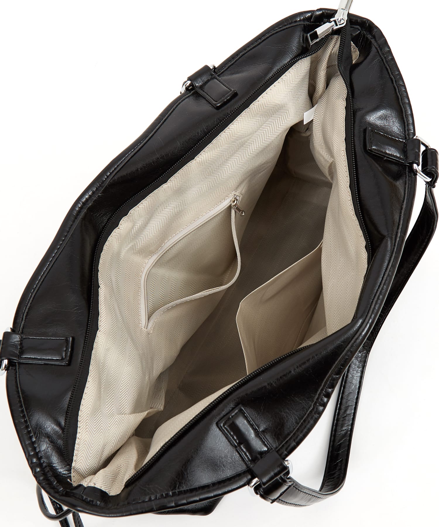 変形コード合成皮革ロングハンドルバッグ / 肩掛け バック 鞄 カバン