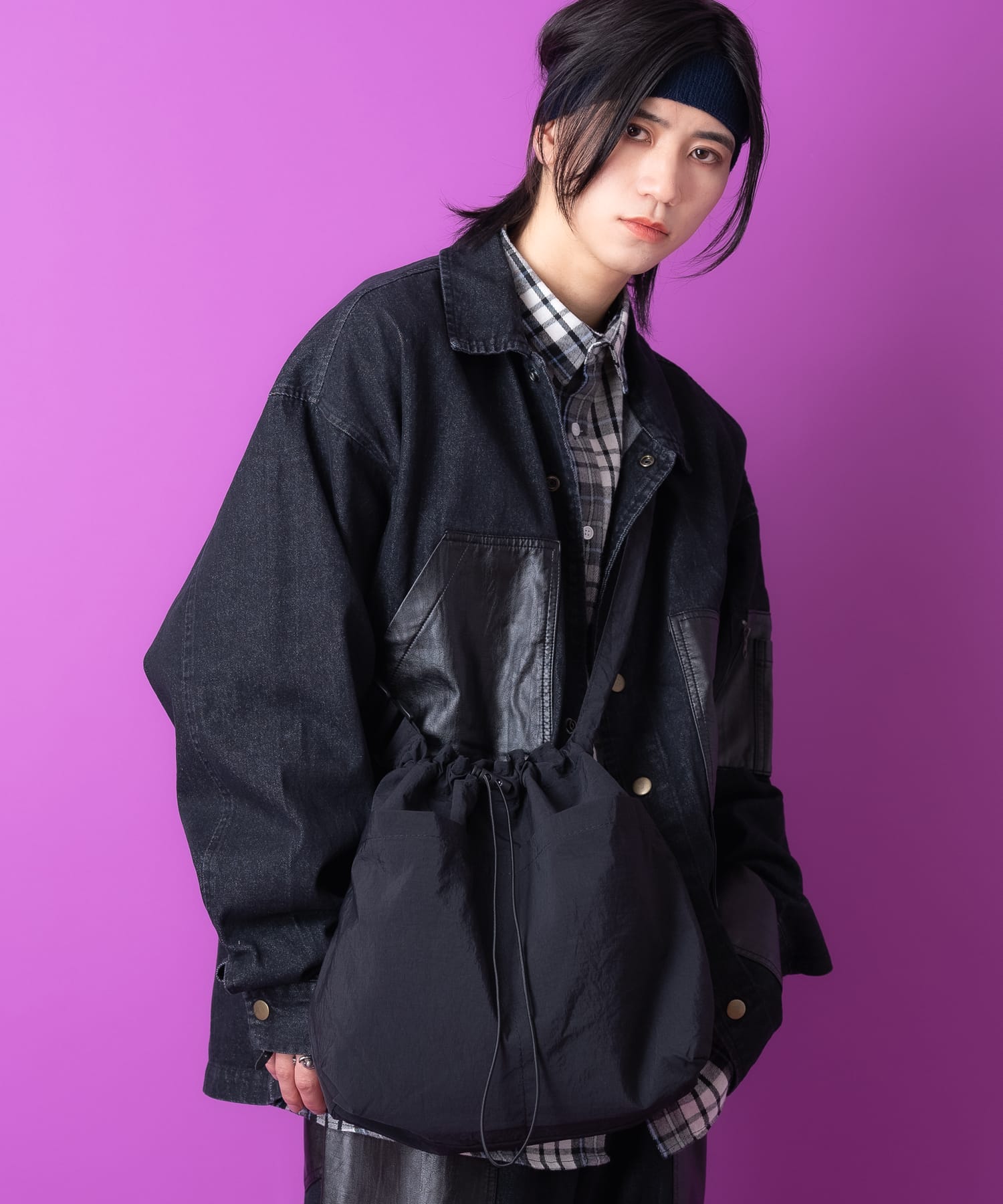 【期間限定 5％OFF】 an meets zakka 変形シャーリングドローコードポリショルダーバッグ