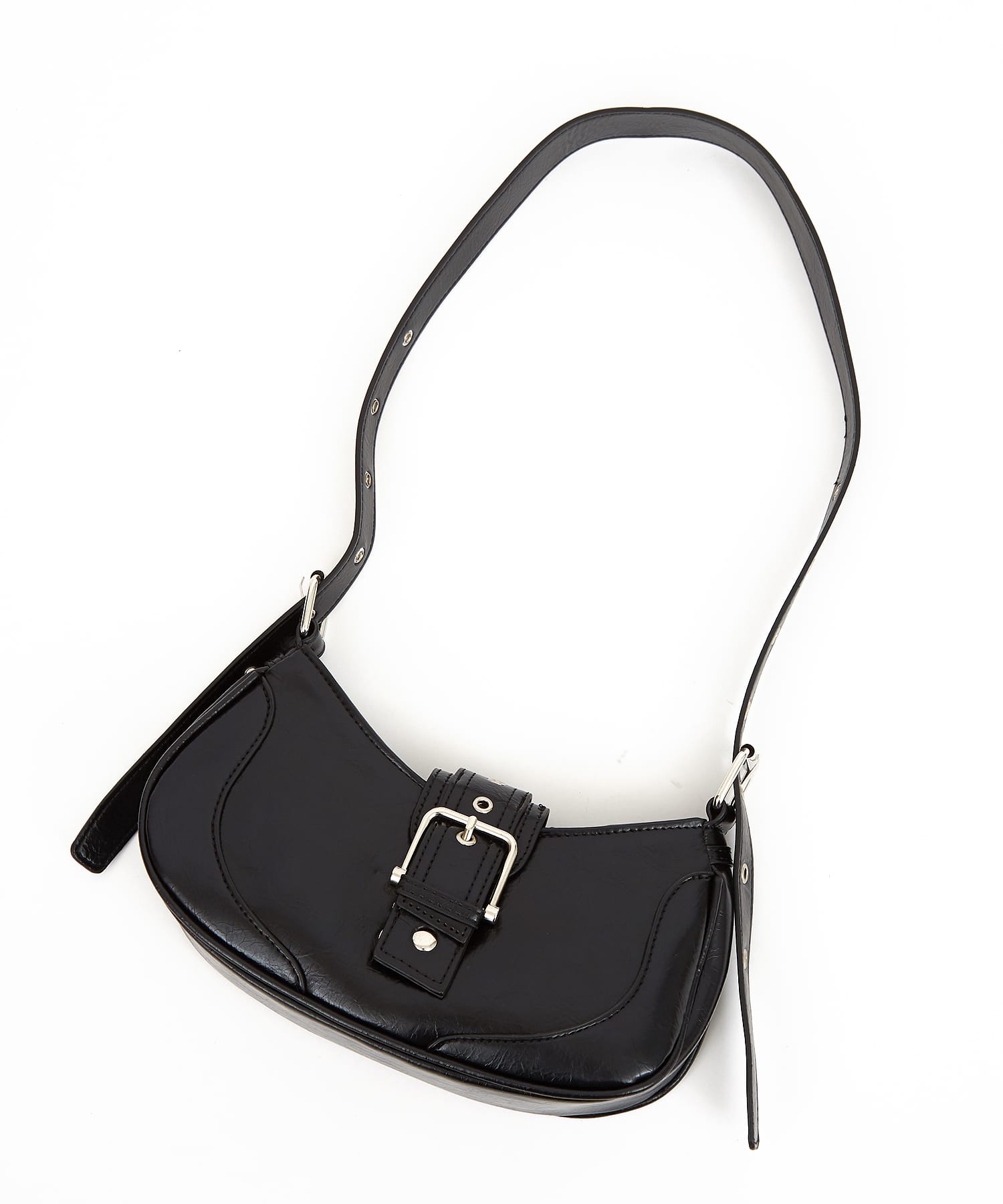 ロッキンベルトワンフラップ合成皮革3WAYハンドルショルダーバッグ