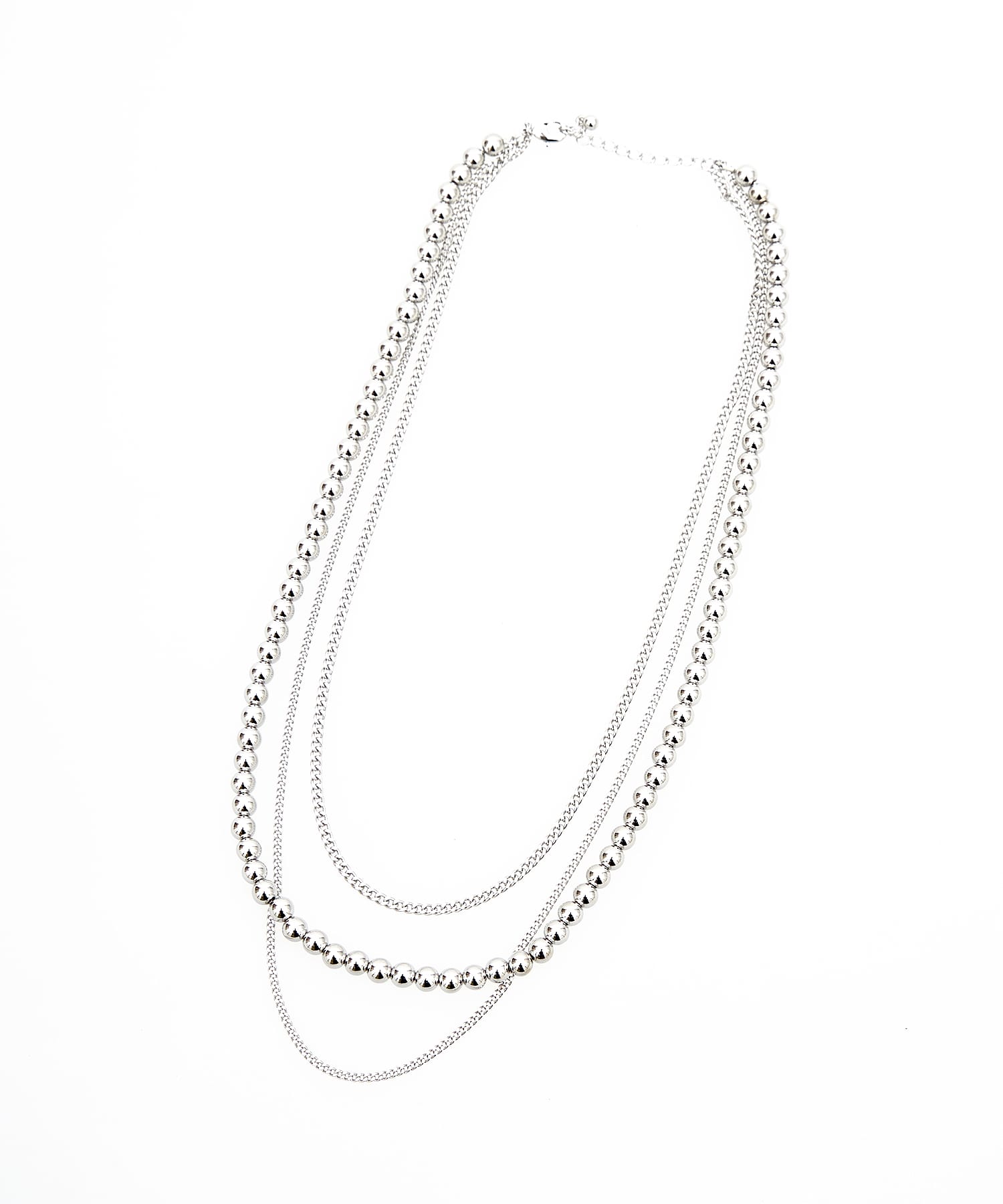 an meets zakka ３連ドレープ喜平×ボールミックスチェーンネックレス(50cm)