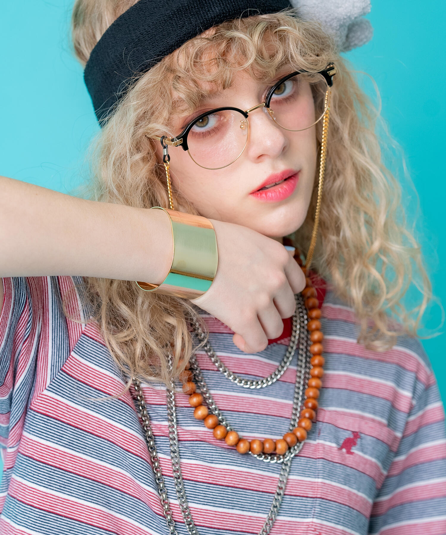 ワイドメタルプレートバングル / 太め ブレスレット メンズ レディース