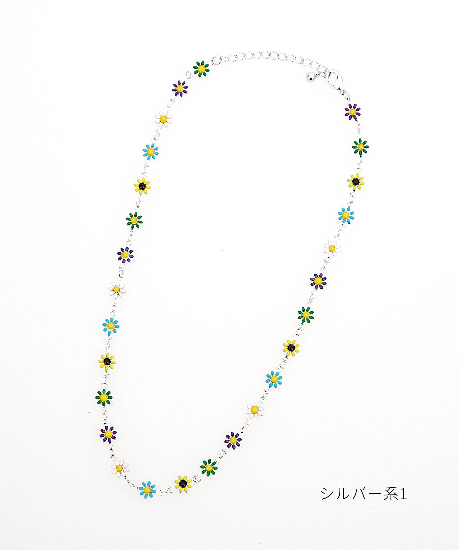フラワーメタルチェーンネックレス(45cm) / ユニセックス メンズ