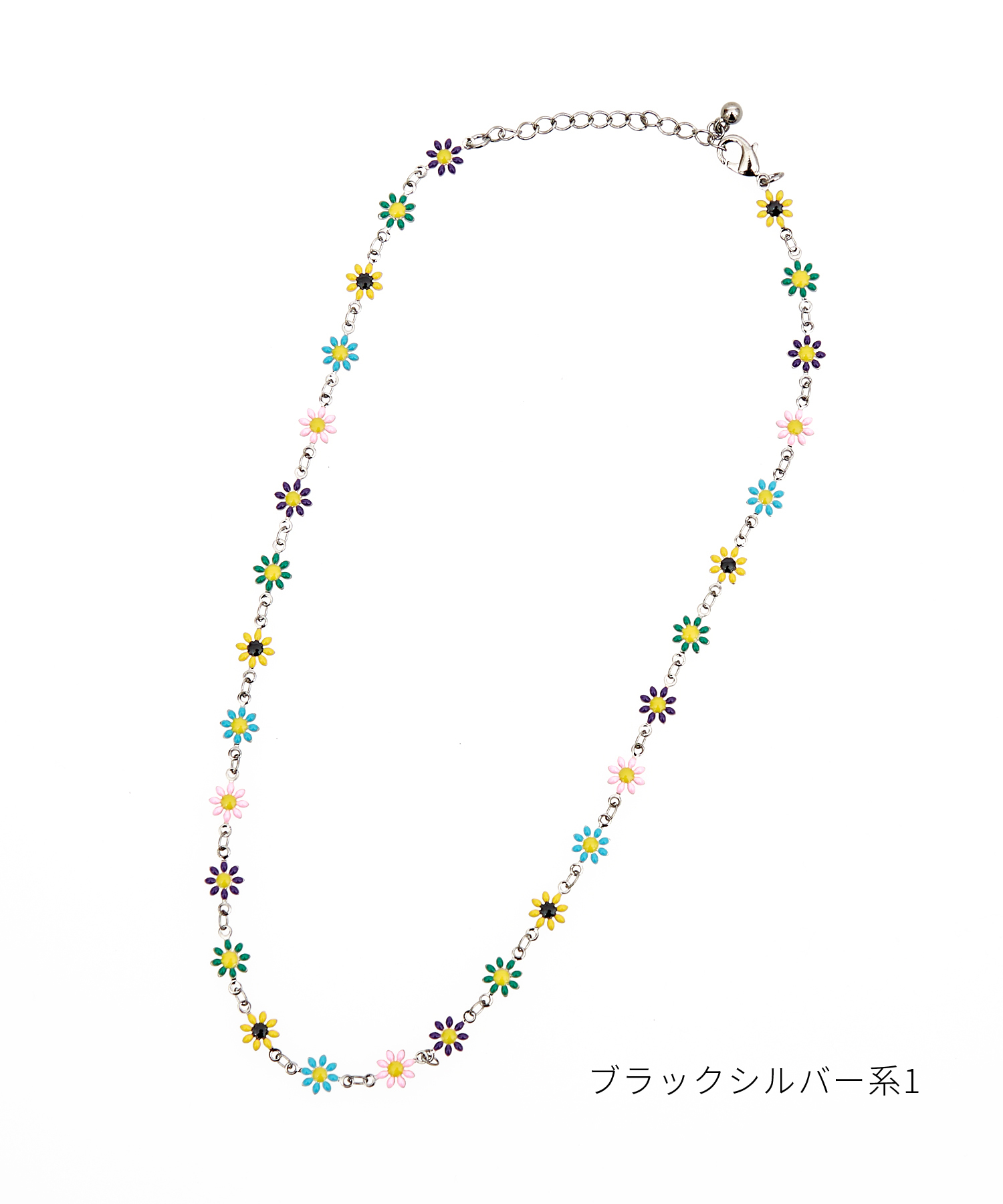 フラワーメタルチェーンネックレス(45cm) / ユニセックス メンズ 