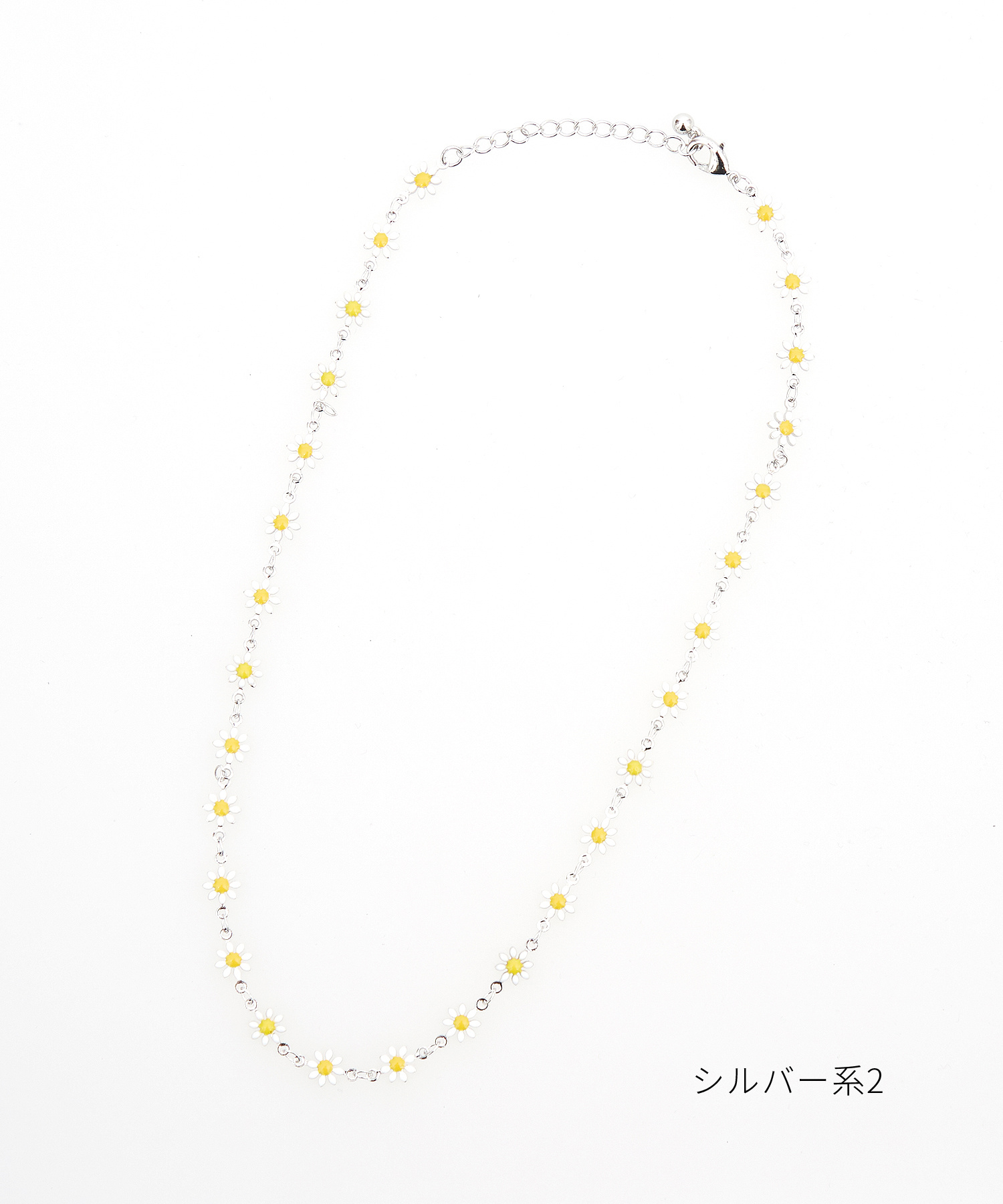 フラワーメタルチェーンネックレス(45cm) / ユニセックス メンズ 