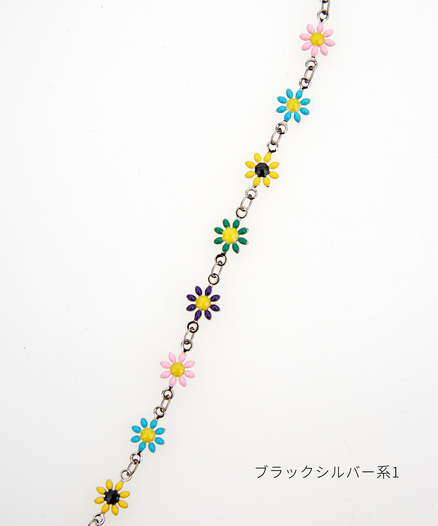フラワーメタルチェーンネックレス(45cm) / ユニセックス メンズ