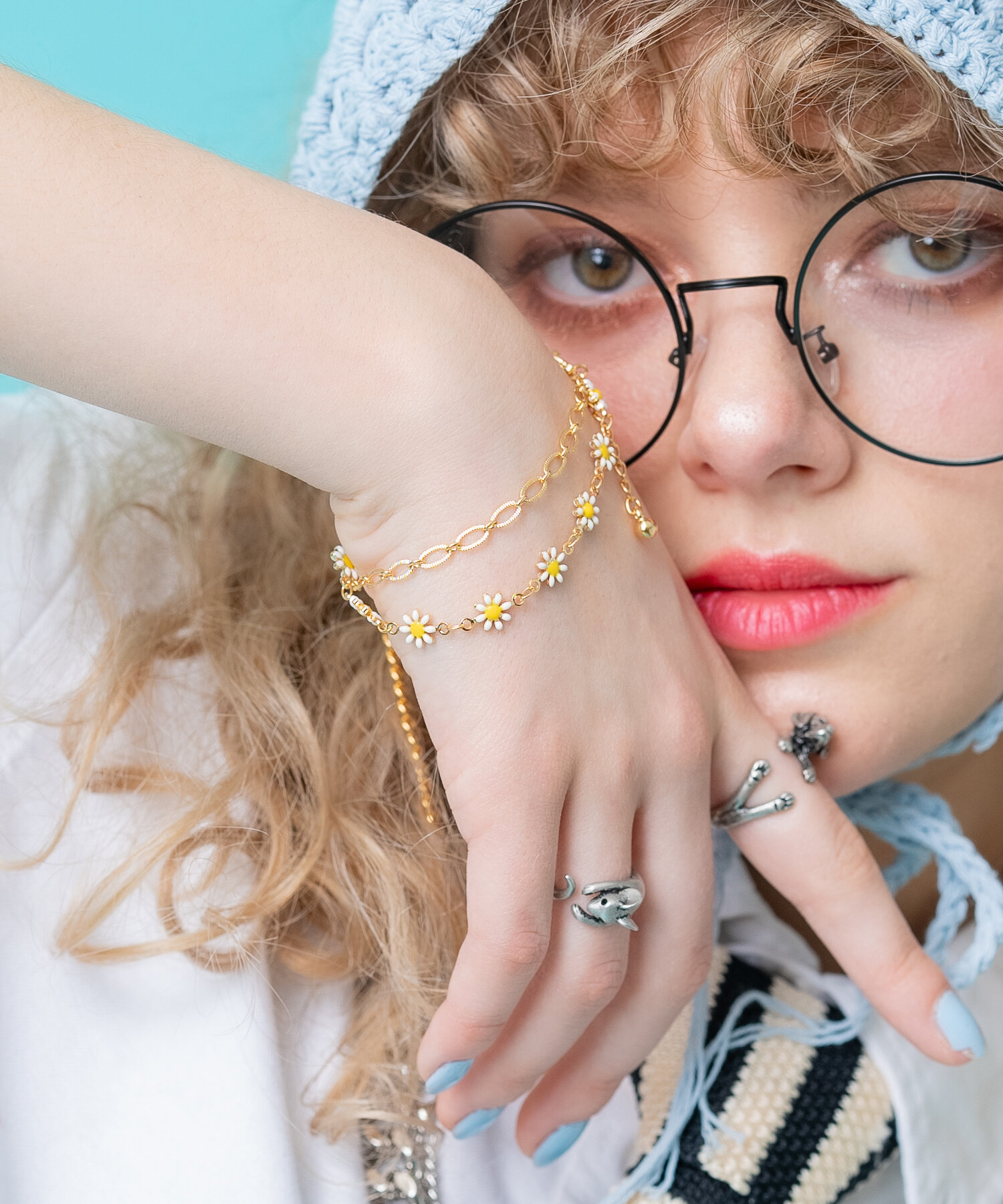 コインモチーフ レザーブレスレット Coin chain bracelet コインチェーンブレスレット｜アクセサリー