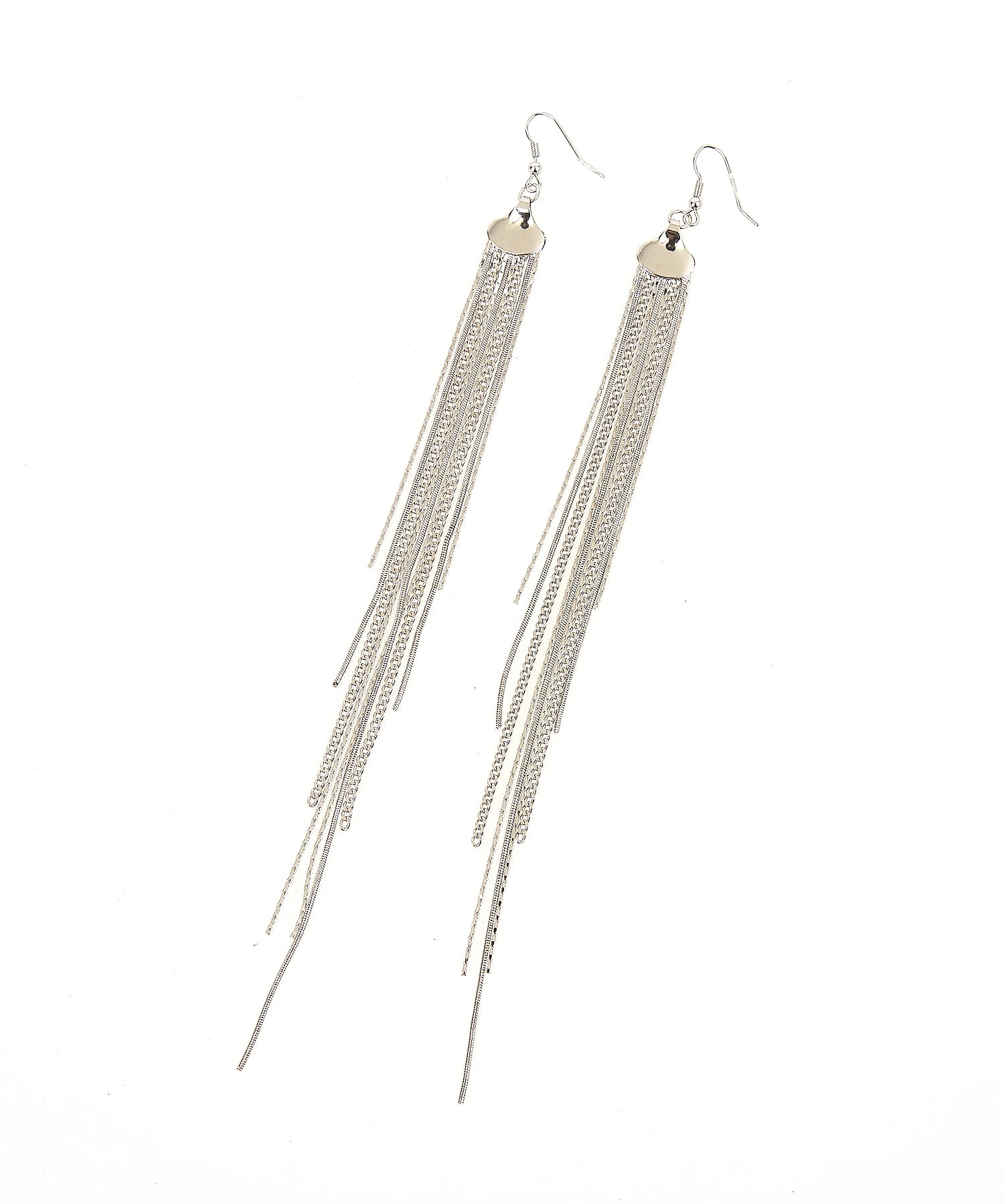 ランダムミックスドレープロングチェーンピアス / （両耳用