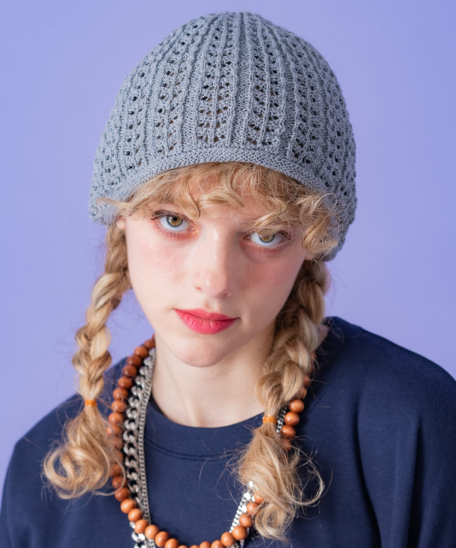 an meets zakka ローゲージメッシュサマーニットハット