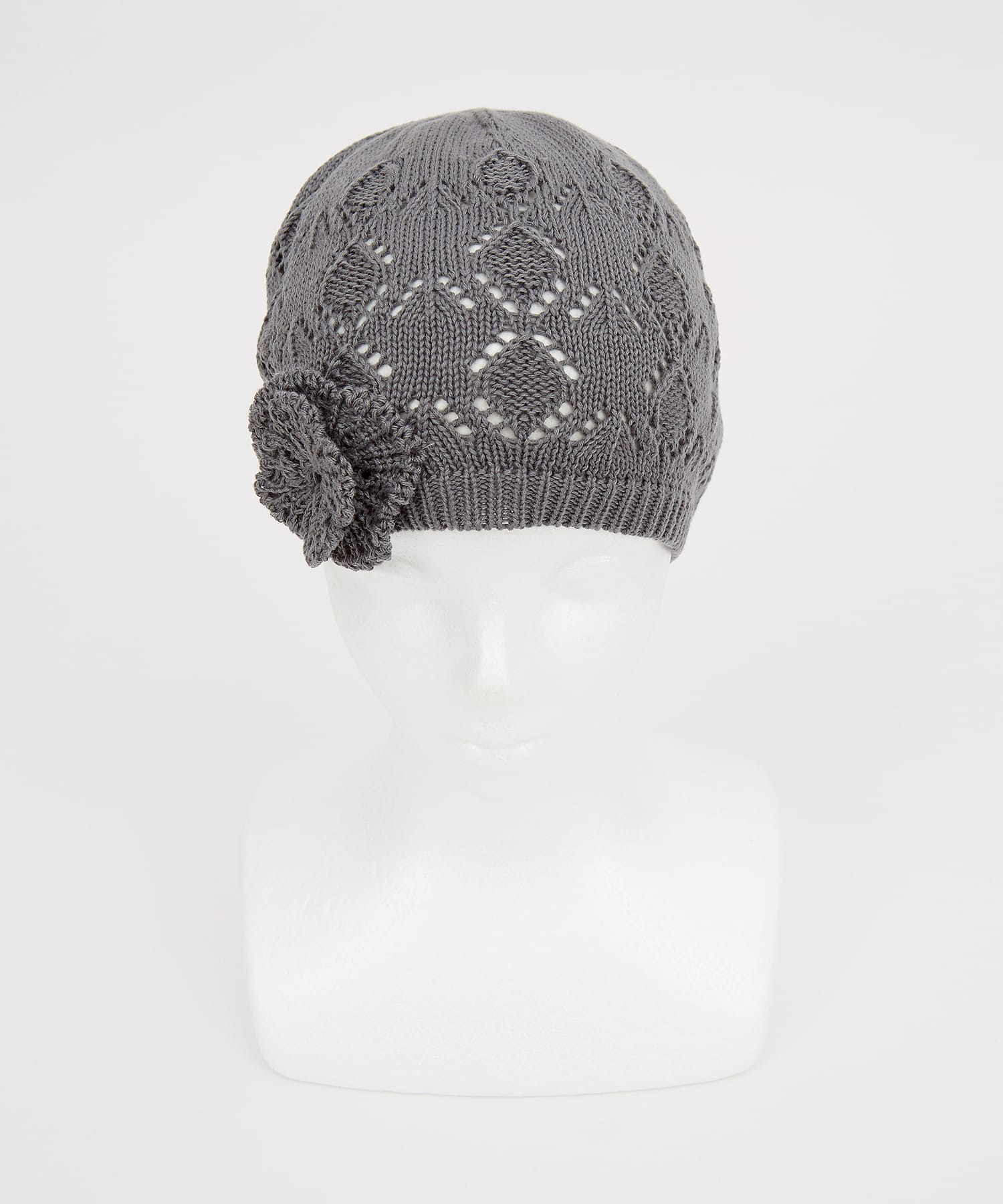 フラワーコサージュポイントサマーニットキャップ / レディース メンズ