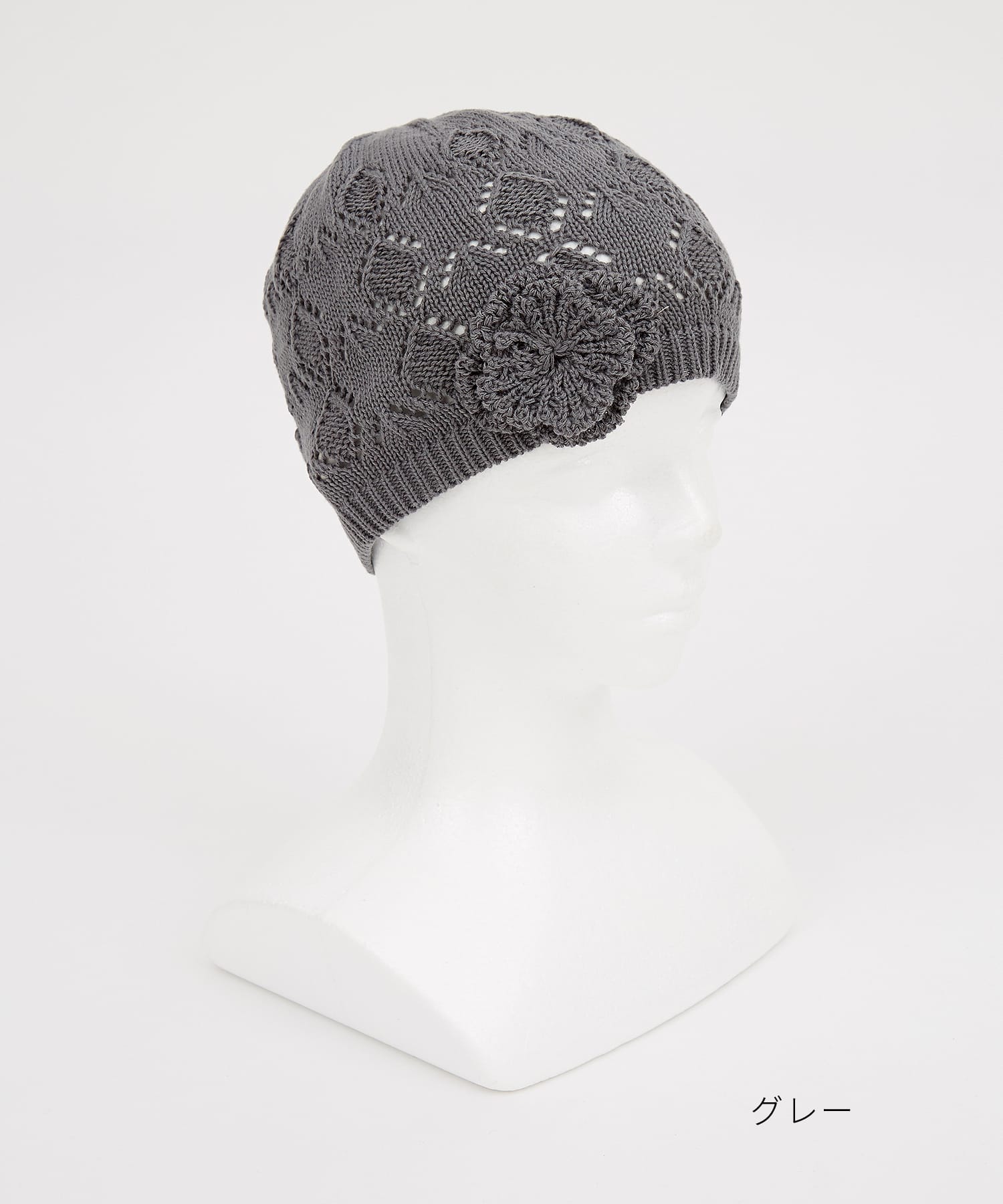 フラワーコサージュポイントサマーニットキャップ / レディース メンズ