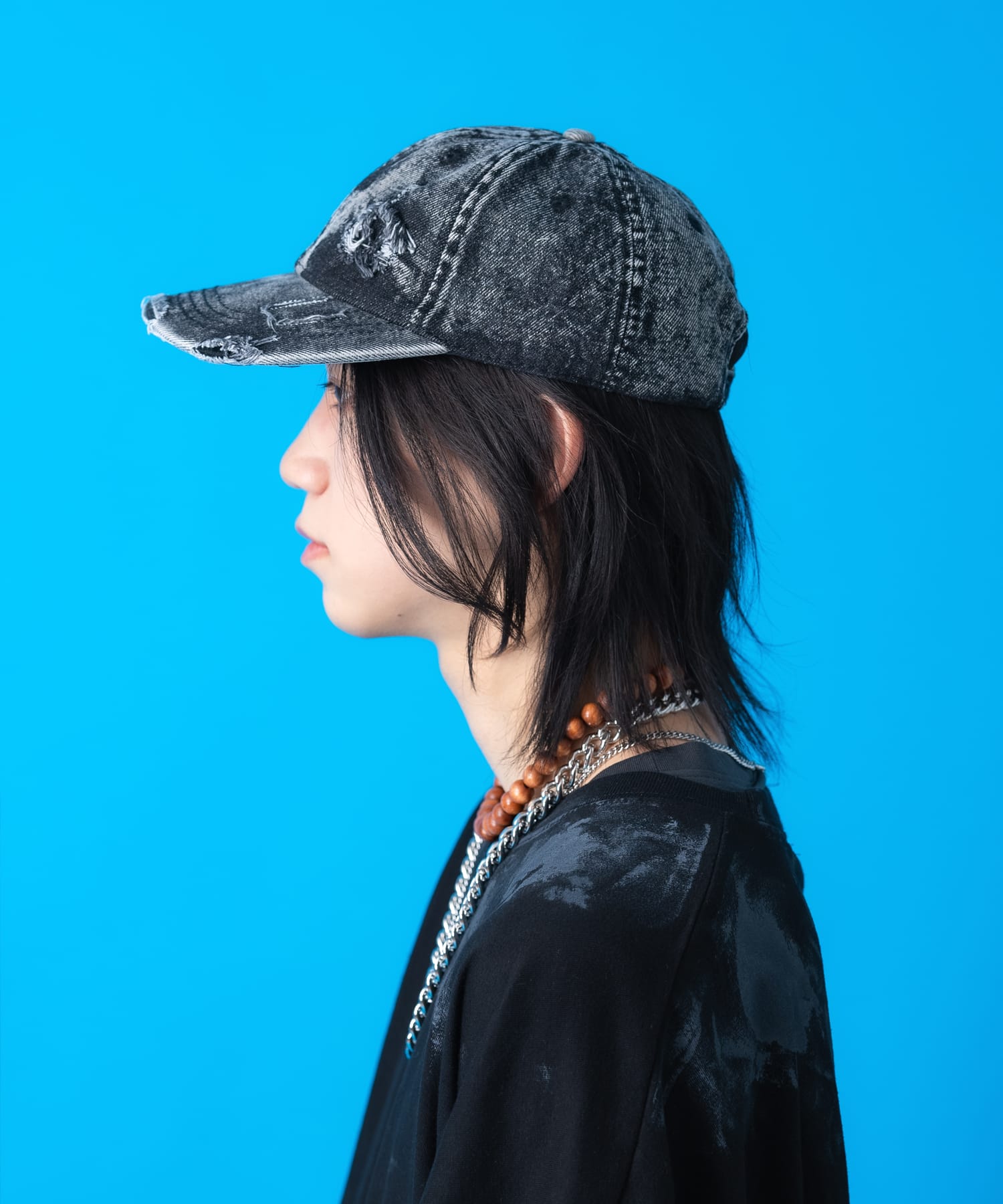 日本未入荷 CHUU★ウォッシュデニムロゴキャップ 59FIFTY Damaged Series ニューヨーク・ヤンキース ウォッシュド