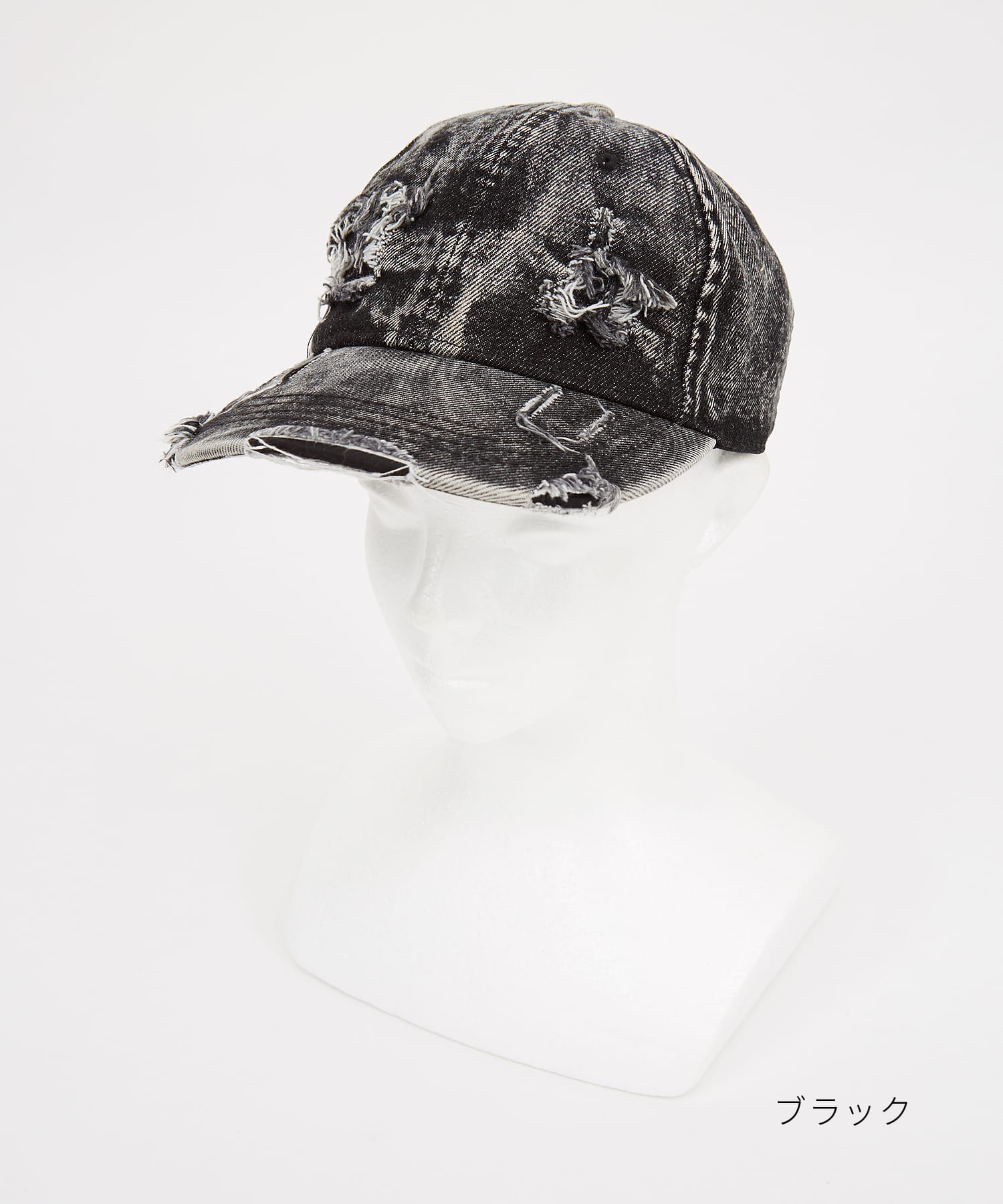 ケミカルウォッシュダメージデニムローキャップ / ベースボール