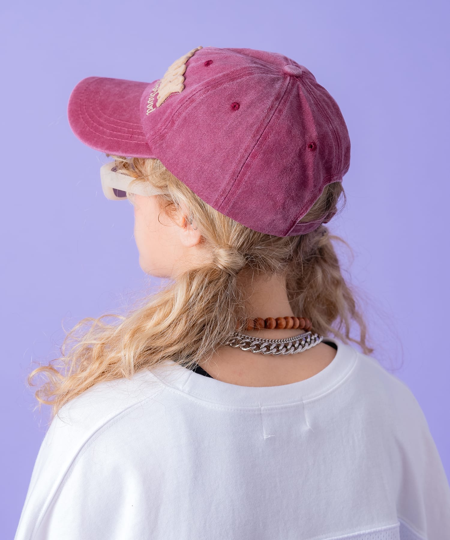 NEW YORKワッペン＆ロゴ刺繍フェードローキャップ / ベースボール BB 
