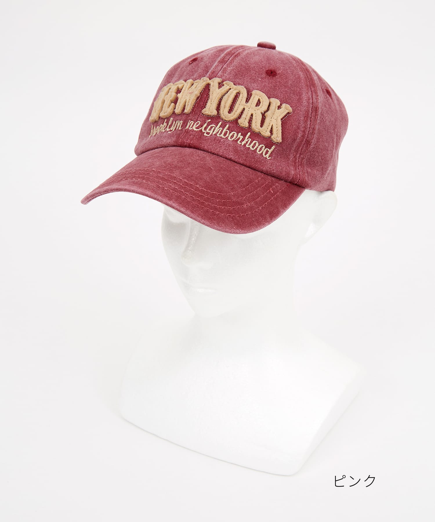 NEW YORKワッペン＆ロゴ刺繍フェードローキャップ / ベースボール BB