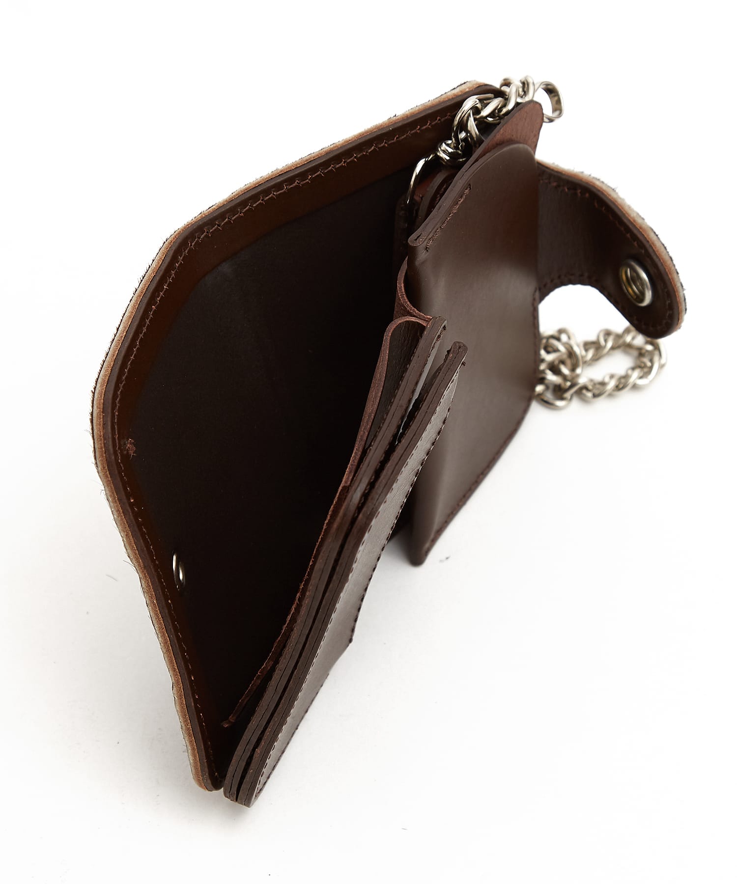 アニマルプリントハラコカウレザーウォレットチェーン付き二つ折り財布